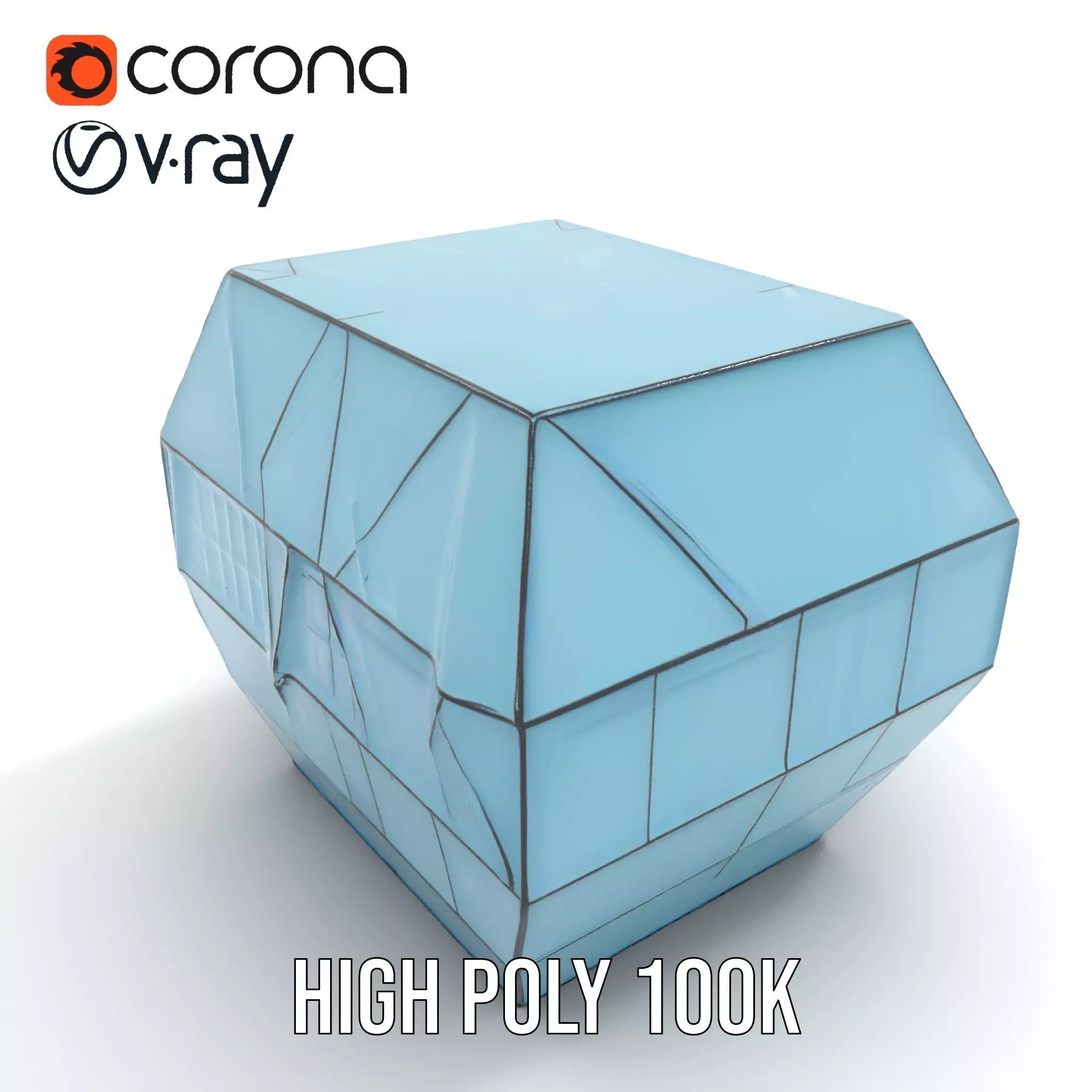 Futuristic Glass Pavilion model pack Low-poly 3D model_15