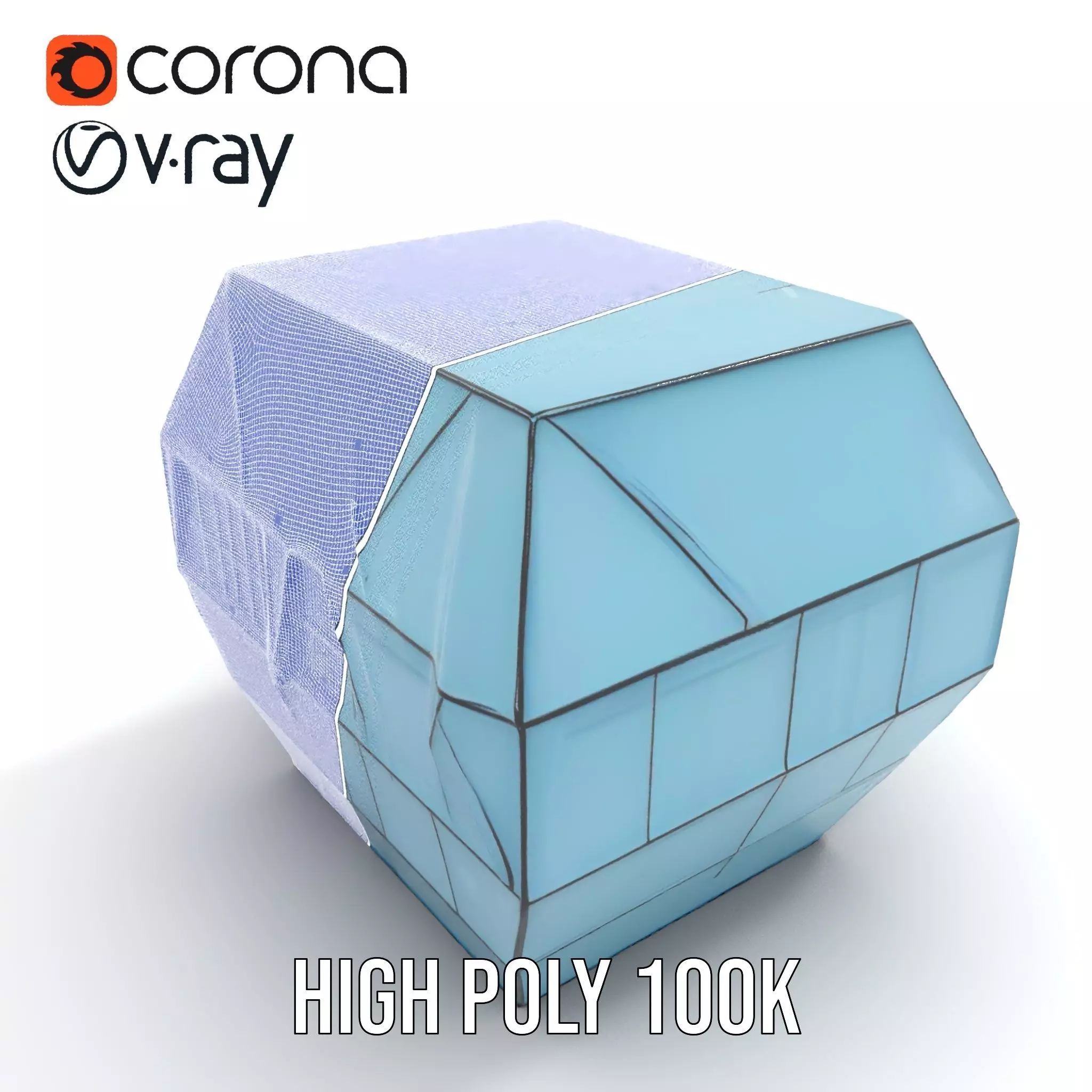 Futuristic Glass Pavilion model pack Low-poly 3D model_33