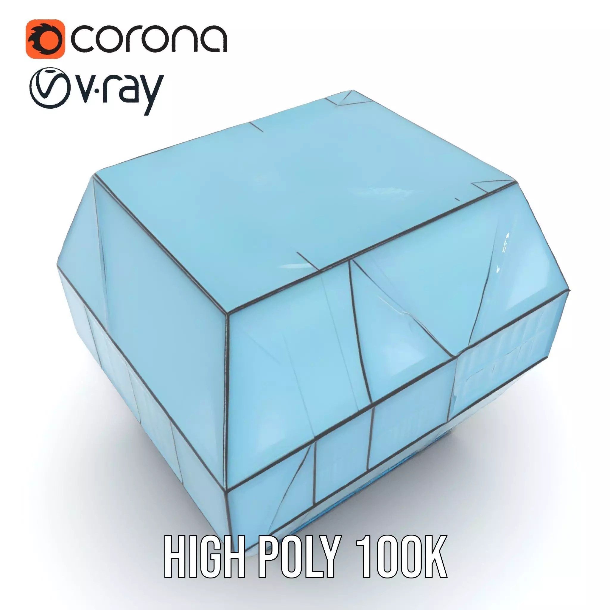 Futuristic Glass Pavilion model pack Low-poly 3D model_31