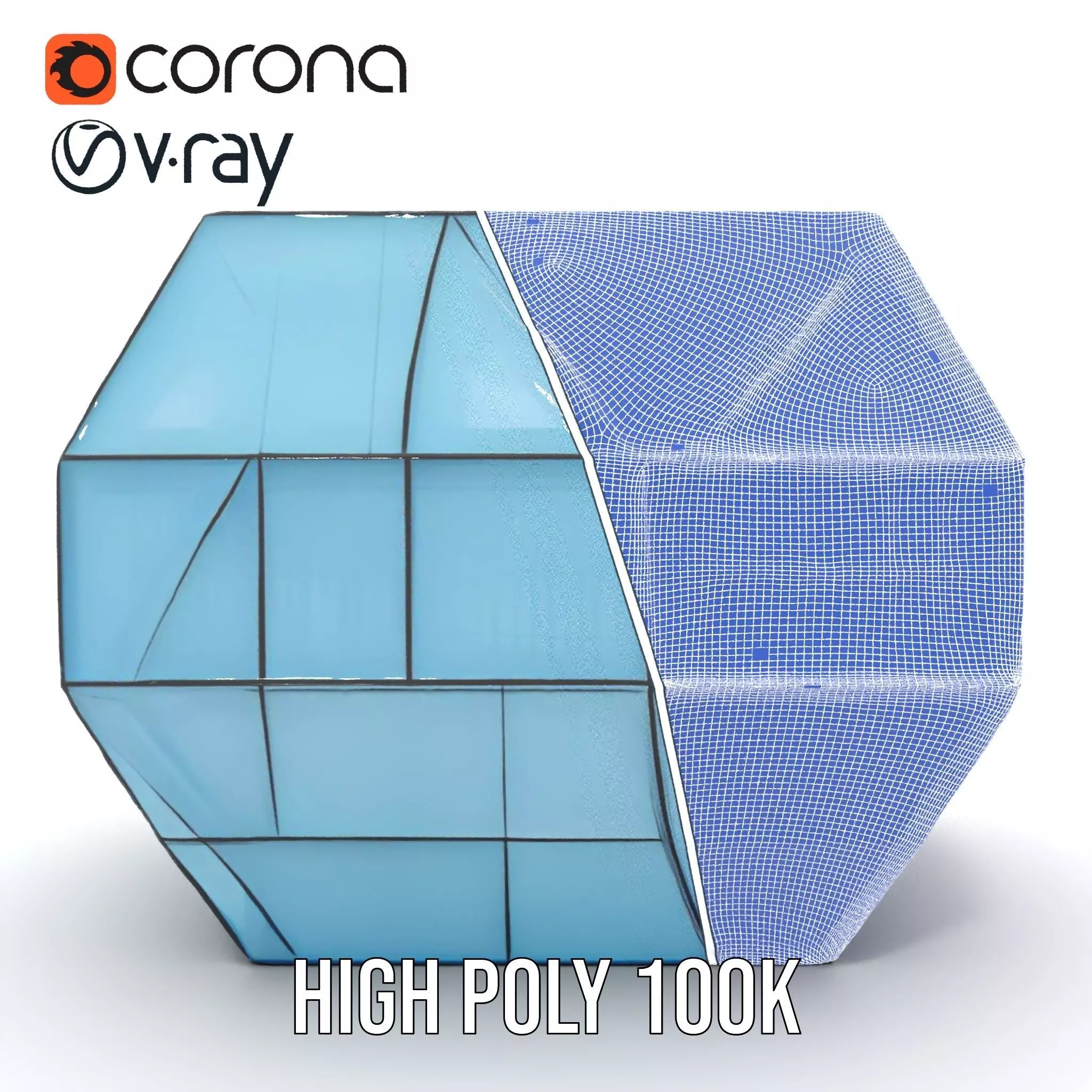 Futuristic Glass Pavilion model pack Low-poly 3D model_34