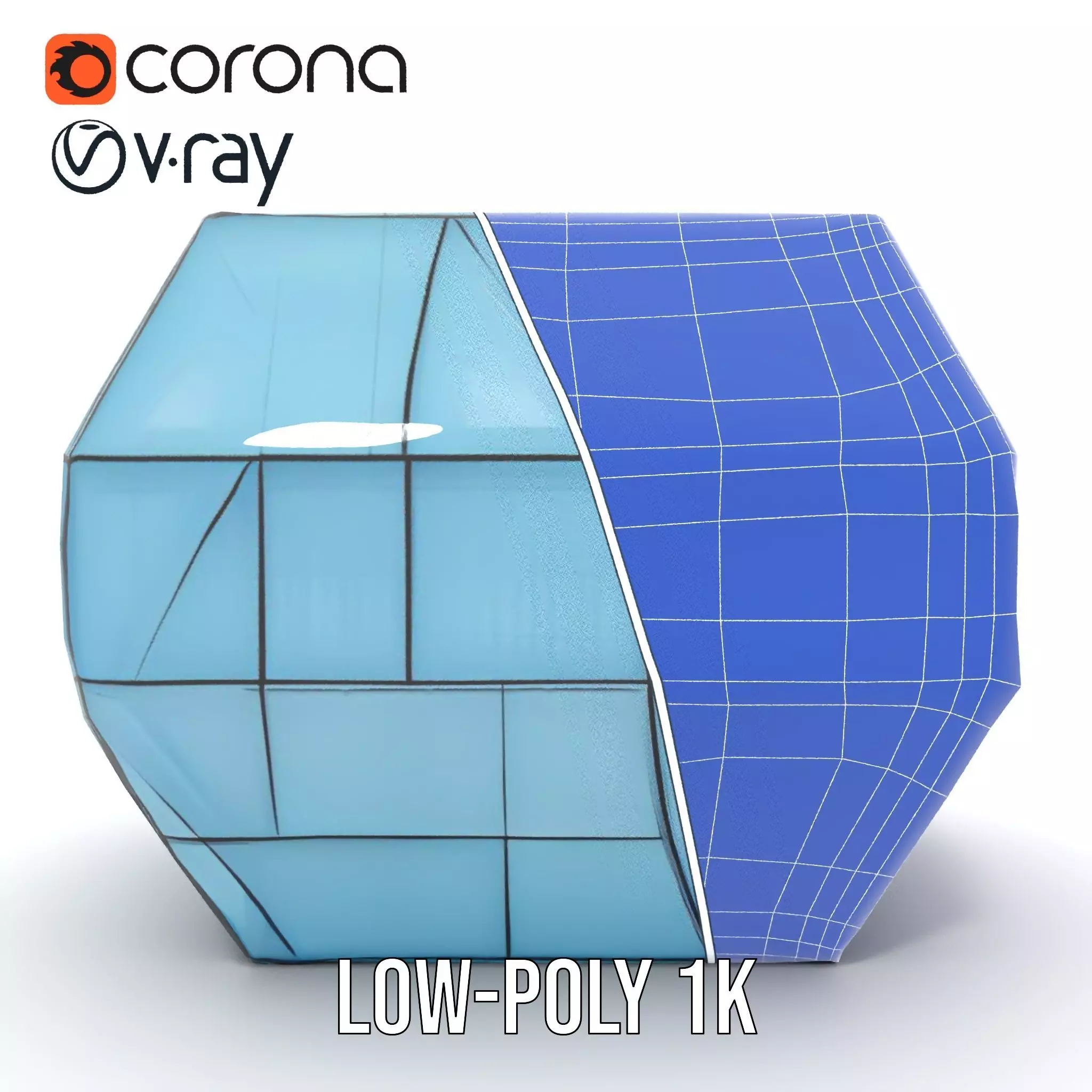 Futuristic Glass Pavilion model pack Low-poly 3D model_30