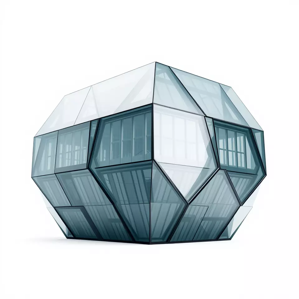 Futuristic Glass Pavilion model pack Low-poly 3D model_2