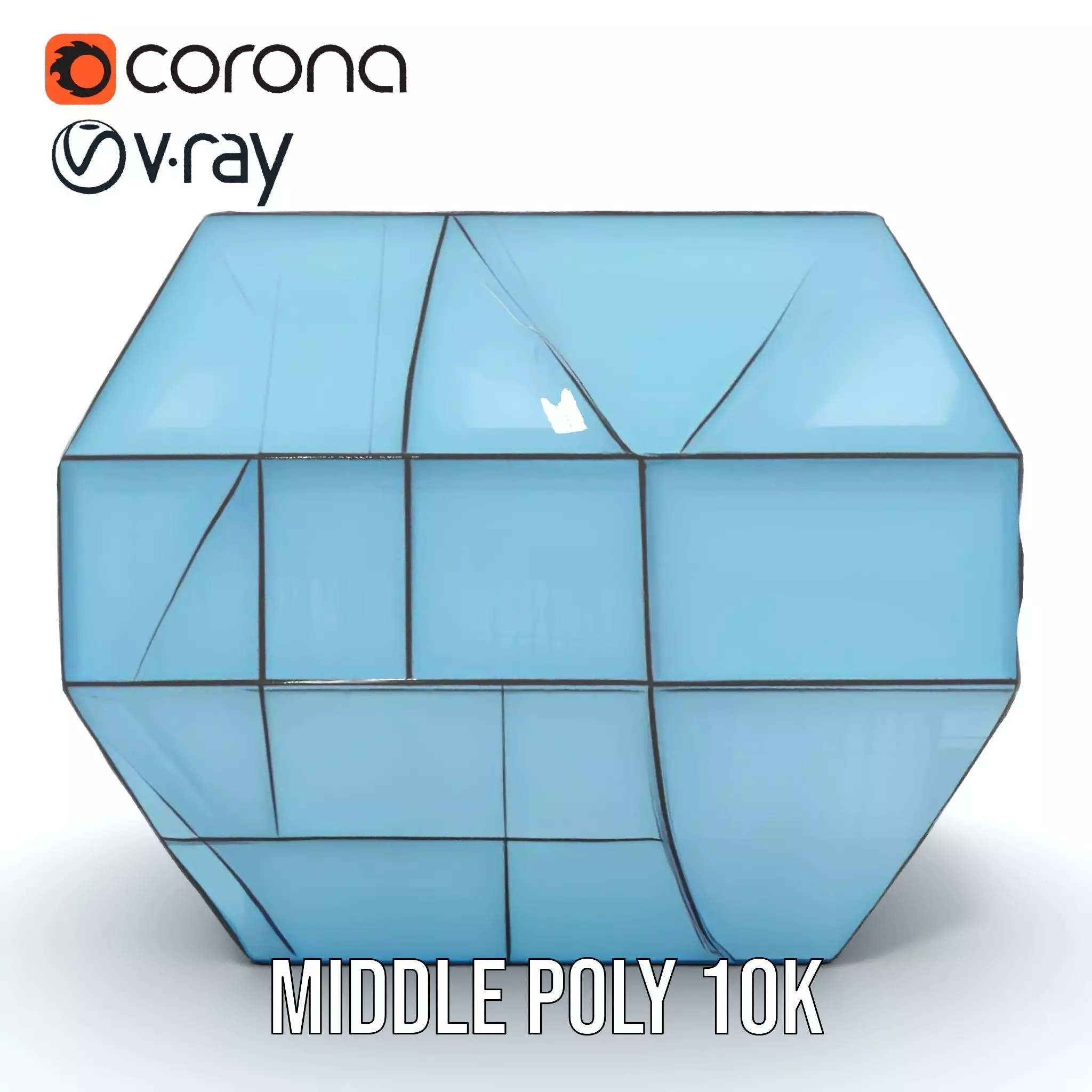 Futuristic Glass Pavilion model pack Low-poly 3D model_18