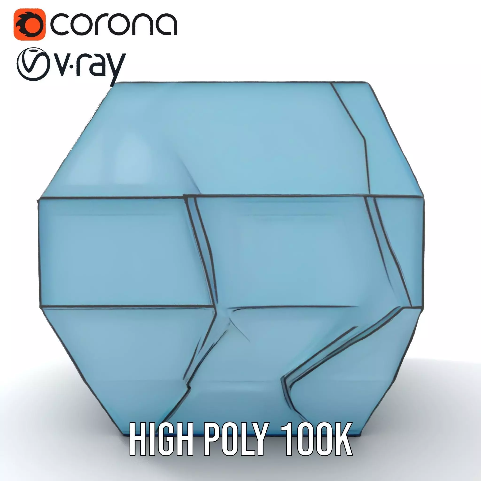 Futuristic Glass Pavilion model pack Low-poly 3D model_28