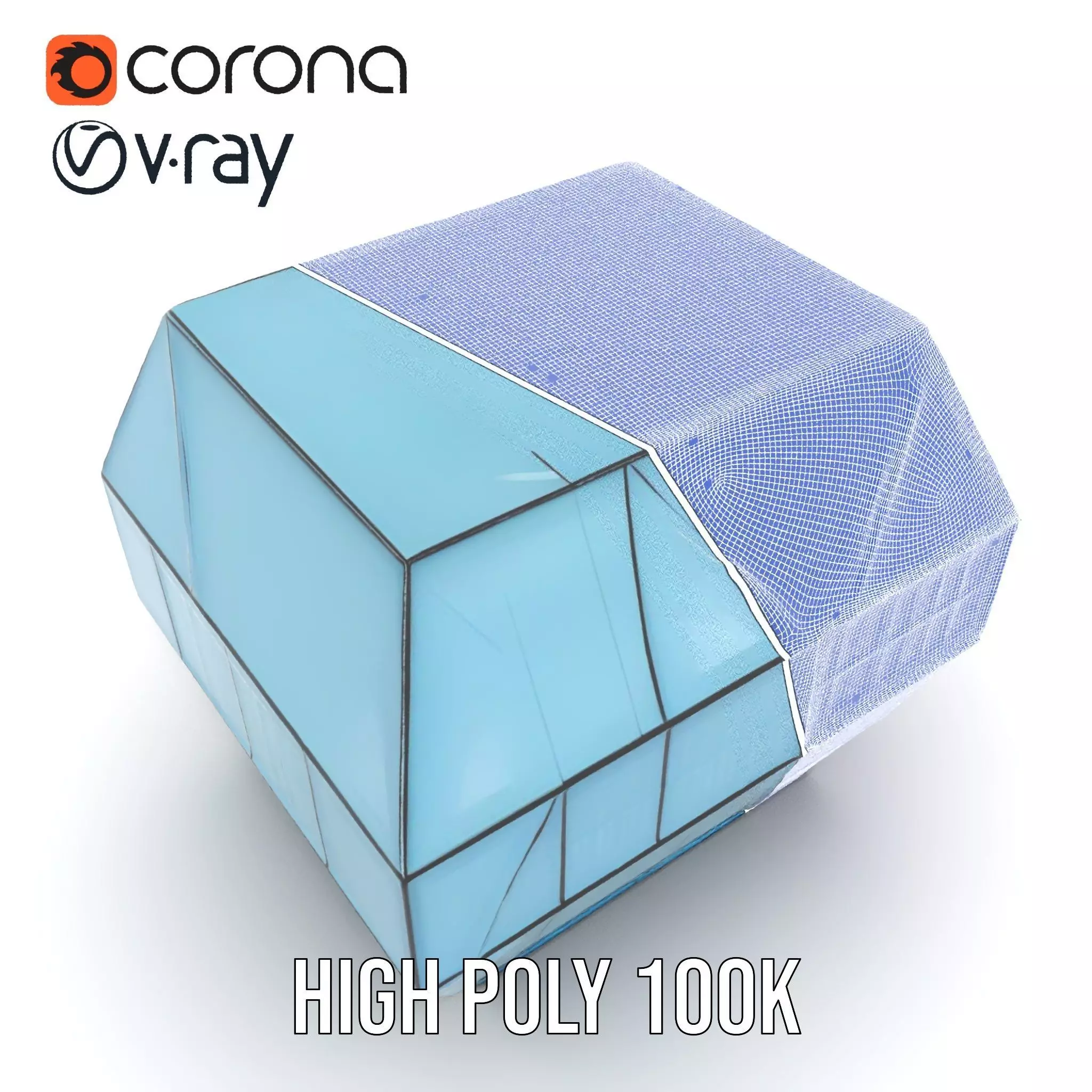 Futuristic Glass Pavilion model pack Low-poly 3D model_25