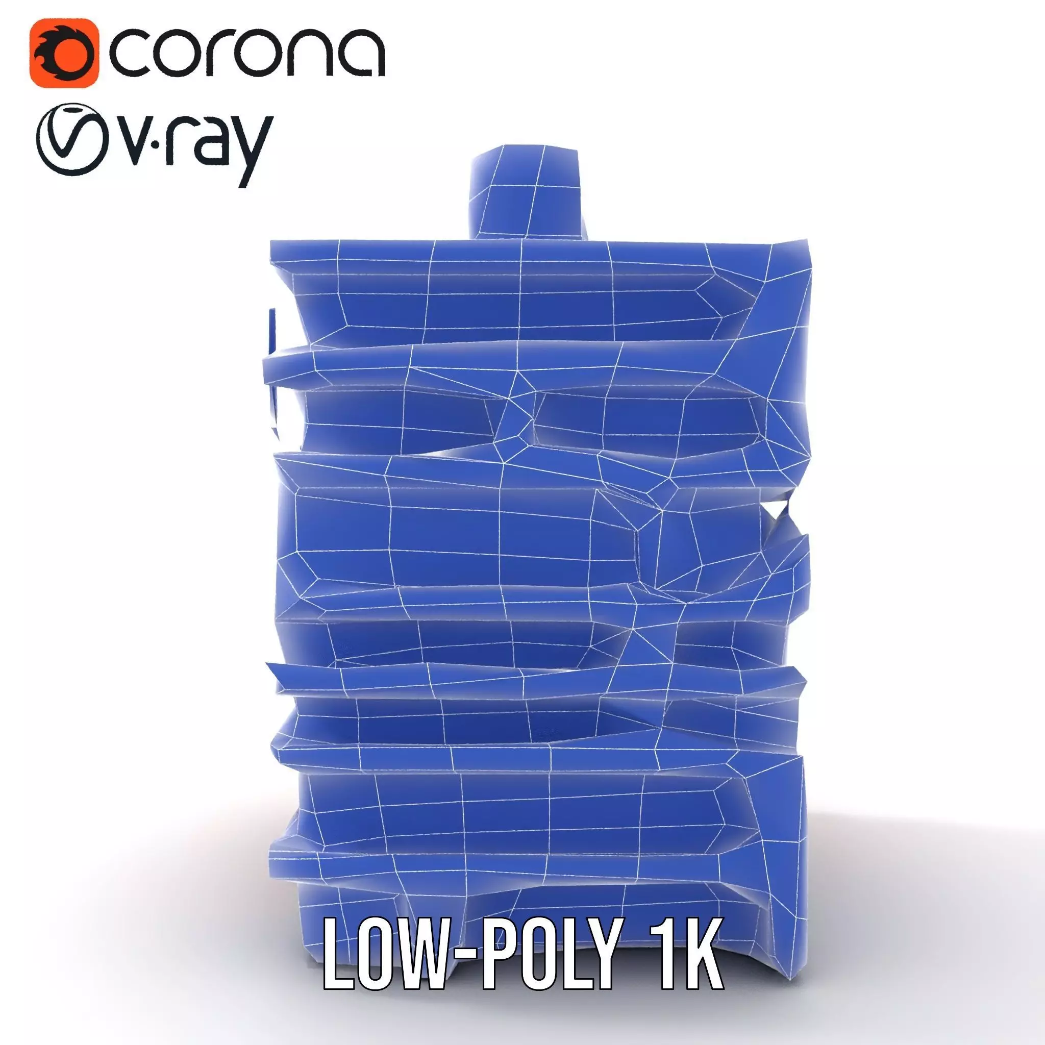 Modern Orange Building model pack Low-poly 3D model_27