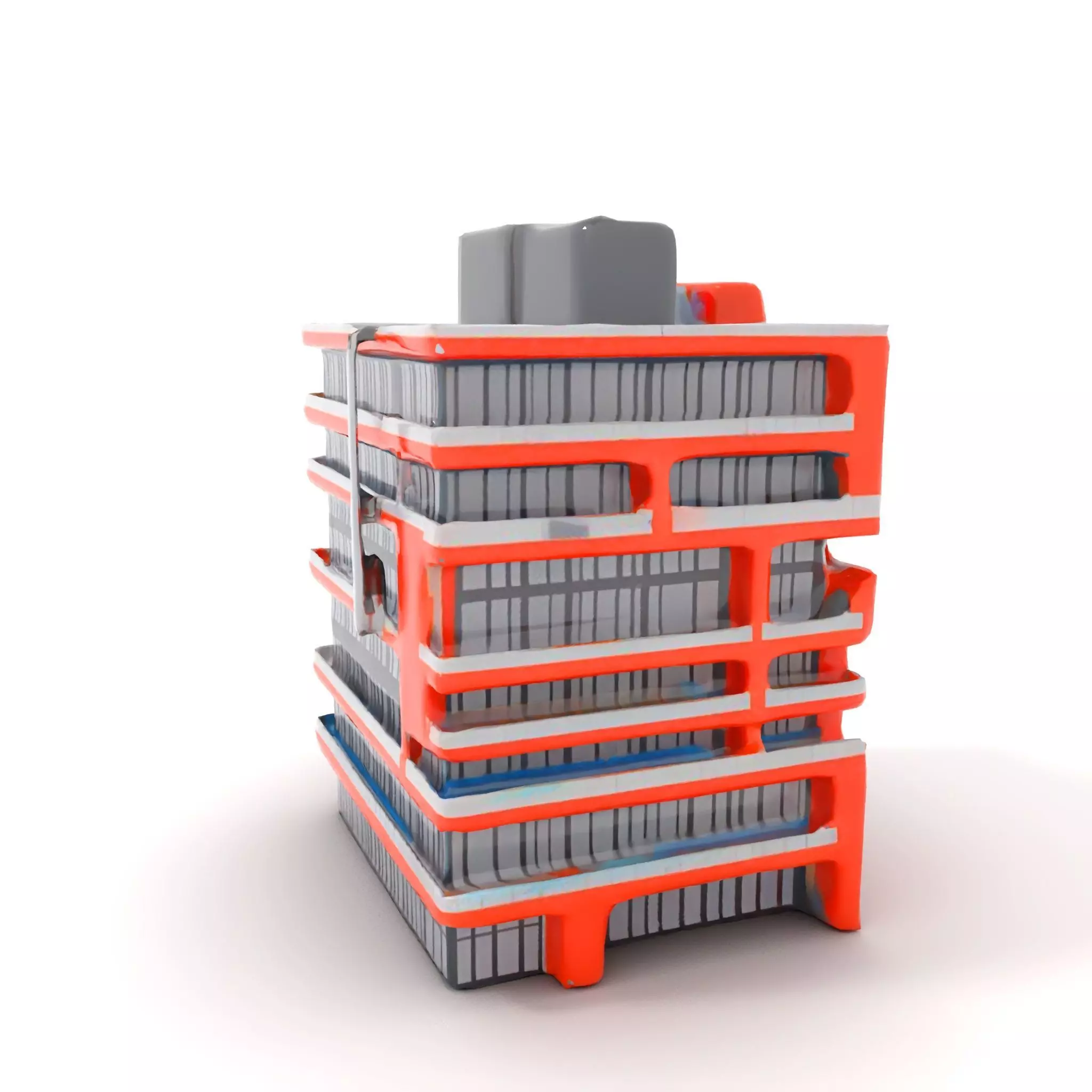 Modern Orange Building model pack Low-poly 3D model_13