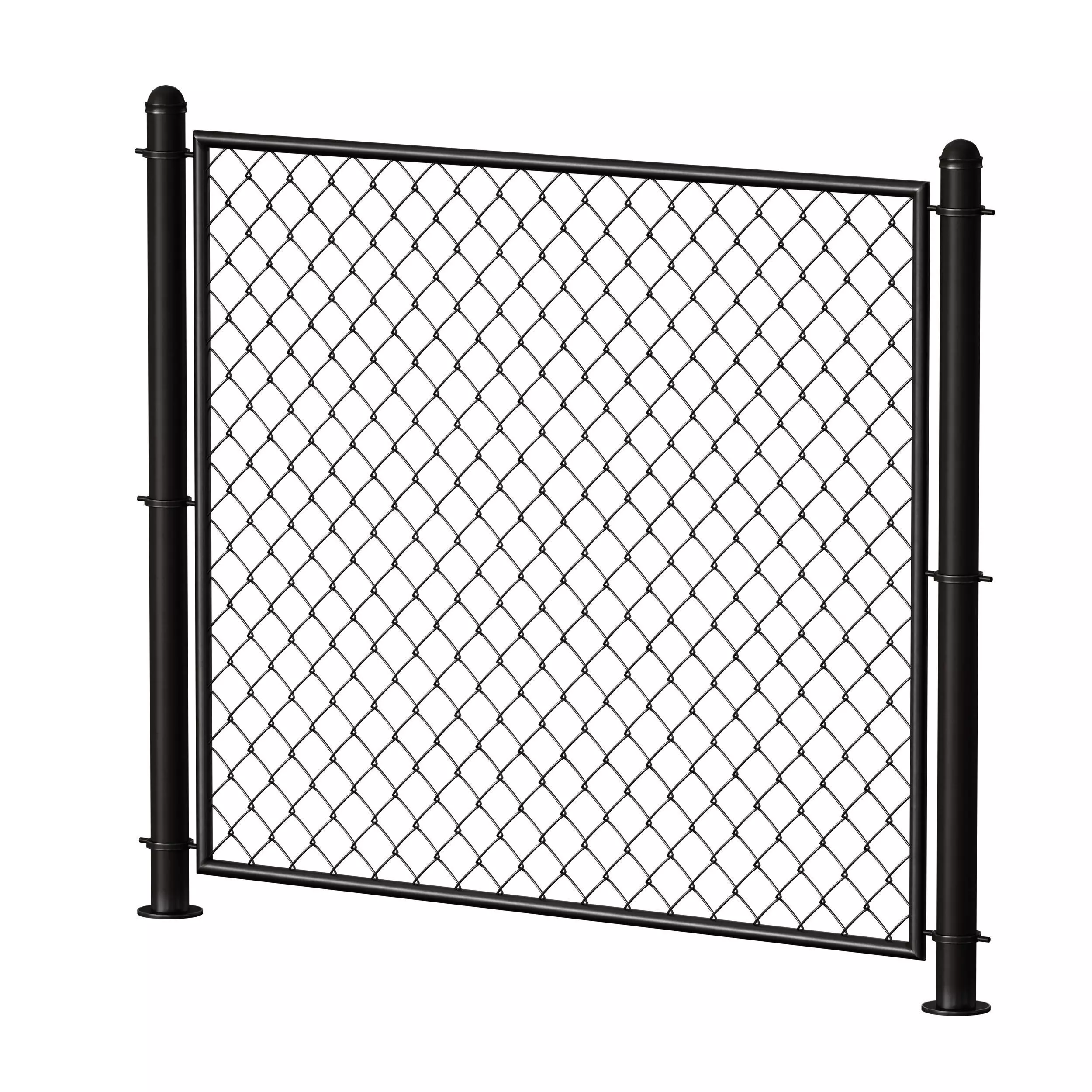 Metal mesh fence gate and wicket 3D model_4