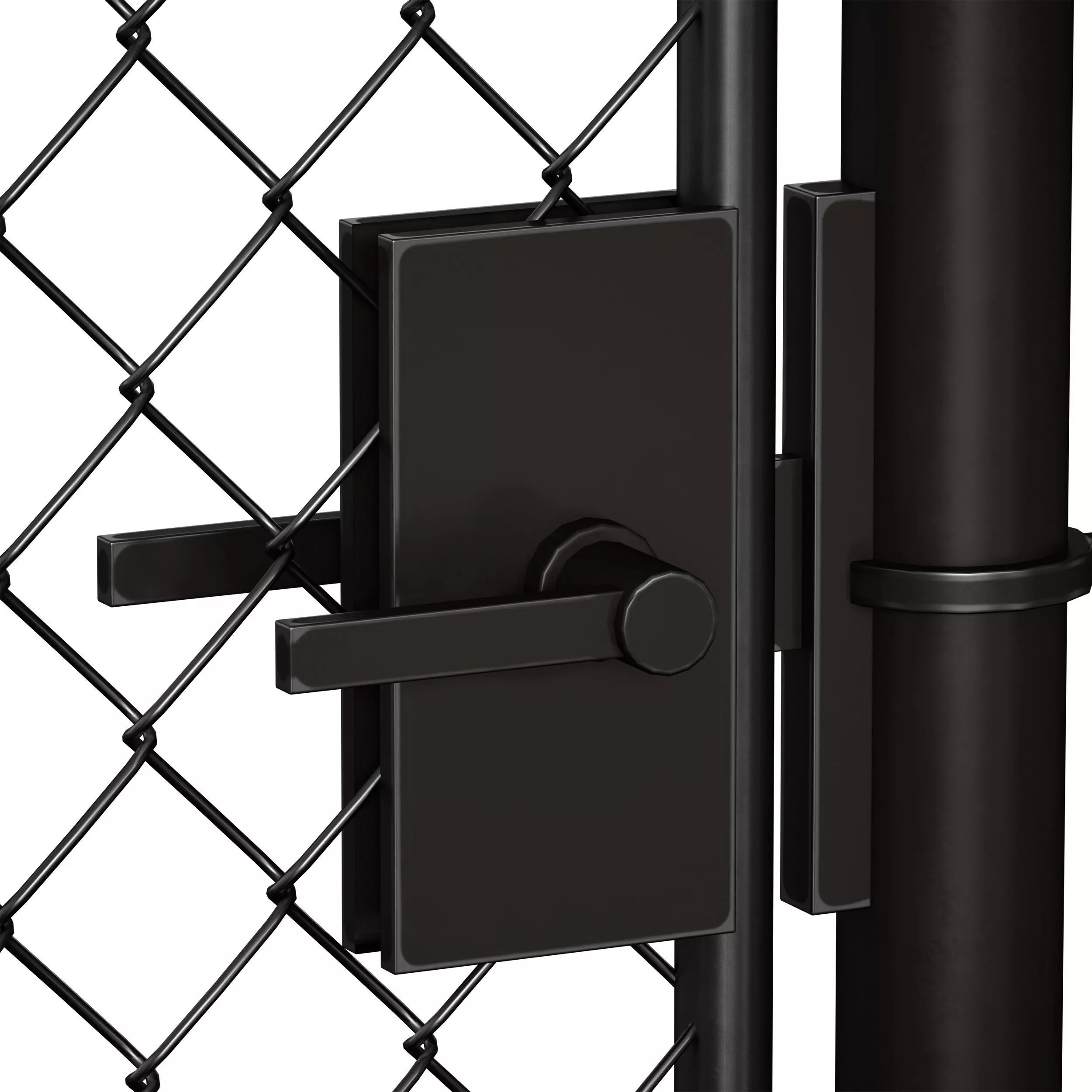 Metal mesh fence gate and wicket 3D model_14