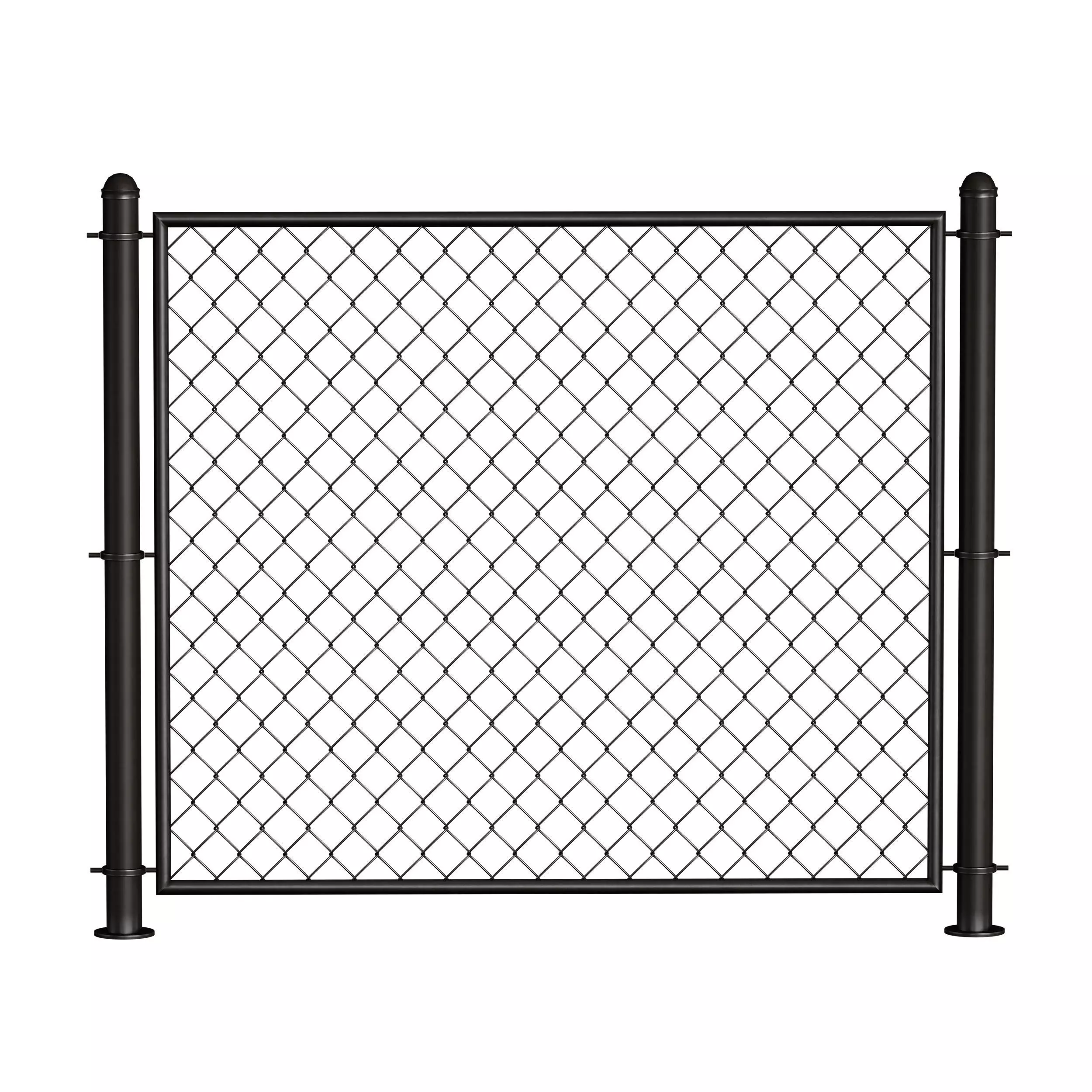 Metal mesh fence gate and wicket 3D model_3