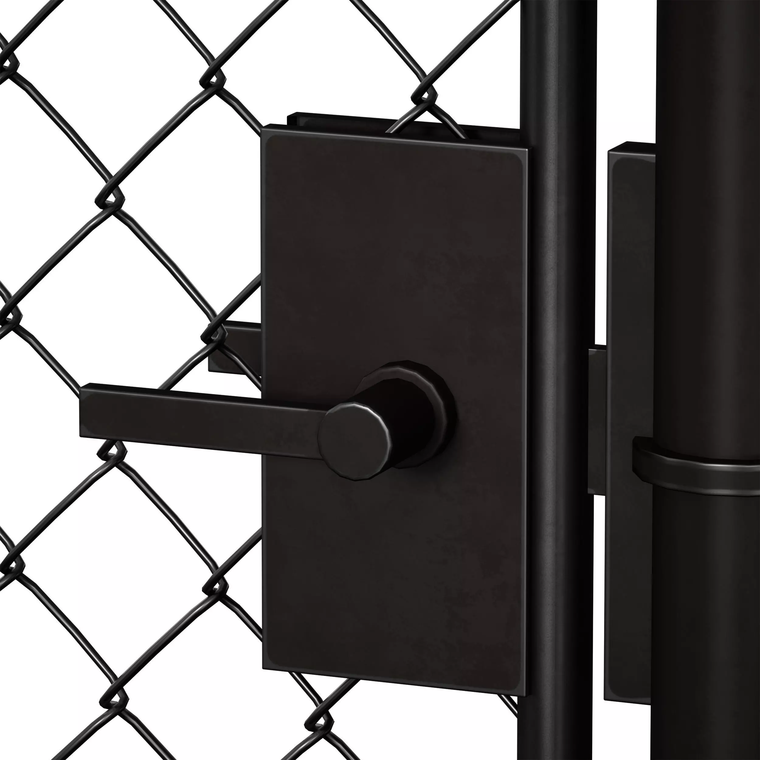 Metal mesh fence gate and wicket 3D model_15