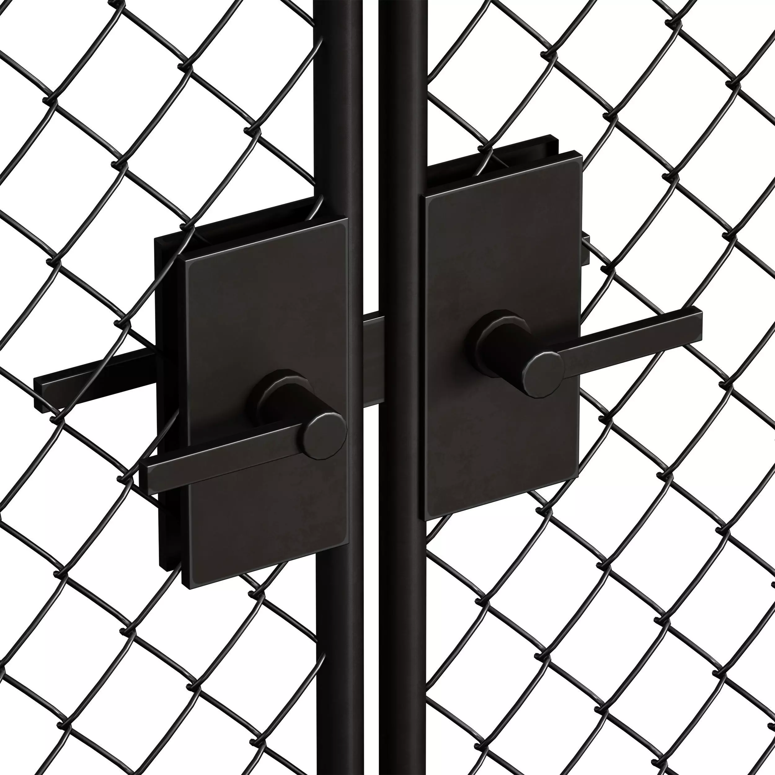 Metal mesh fence gate and wicket 3D model_10