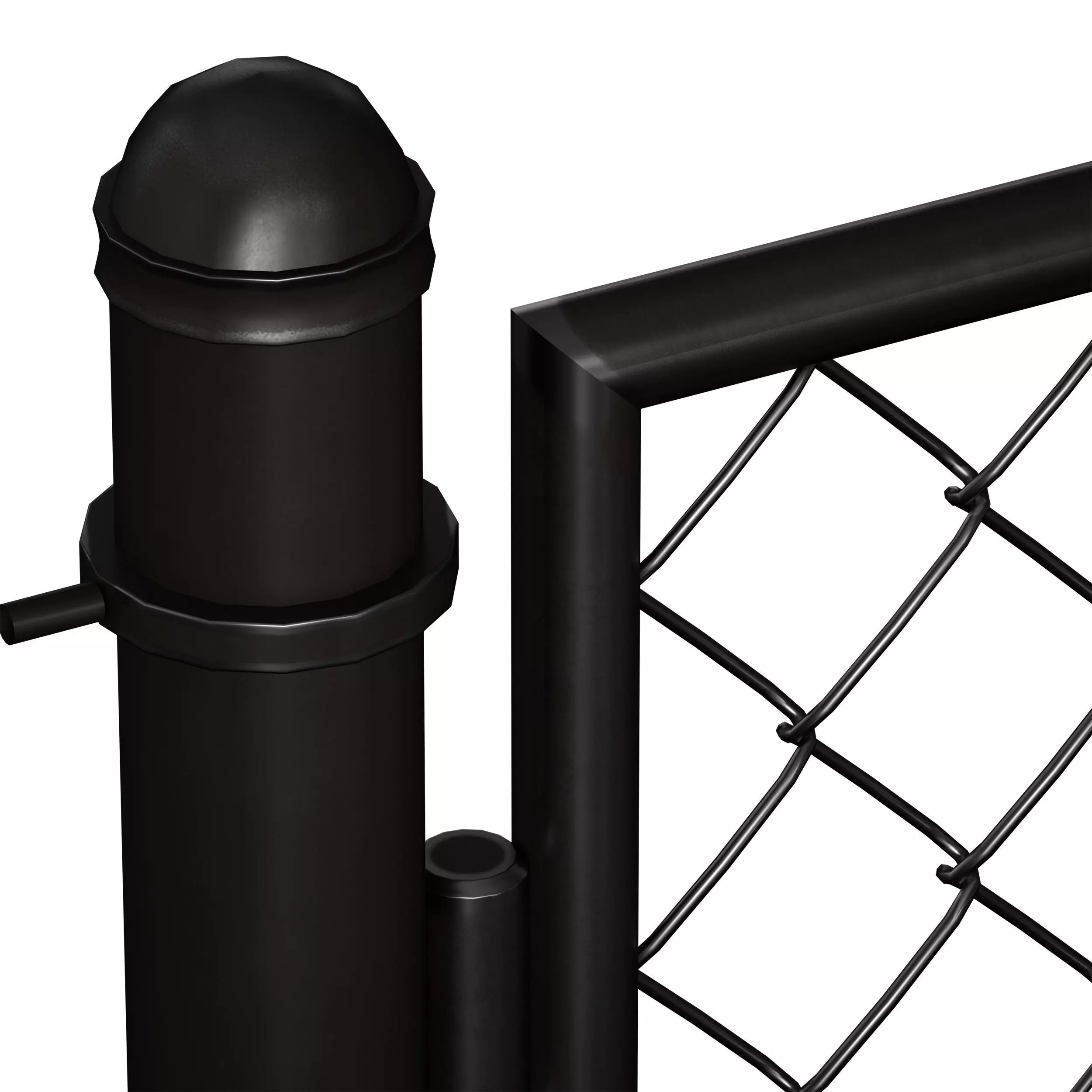 Metal mesh fence gate and wicket 3D model_17