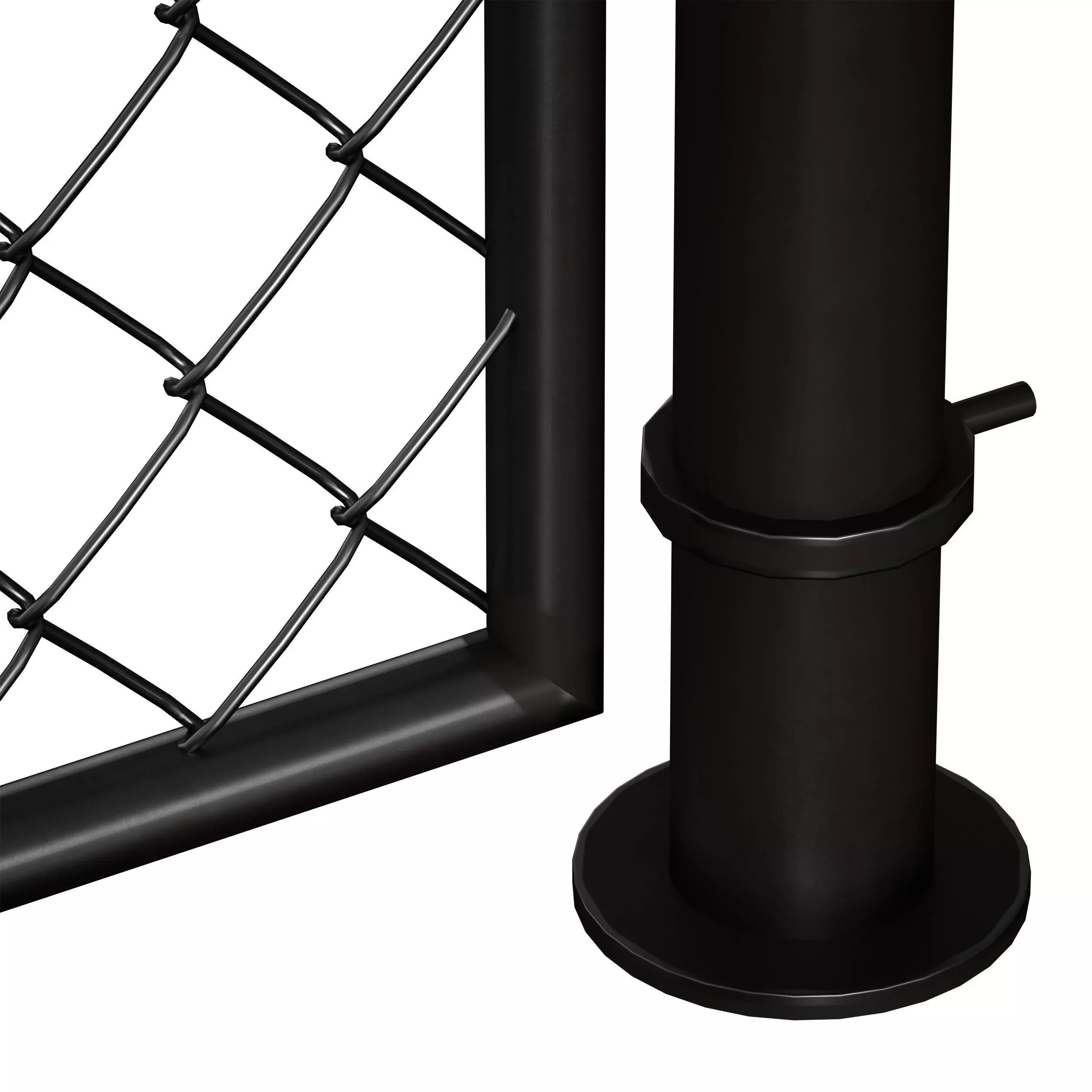 Metal mesh fence gate and wicket 3D model_16