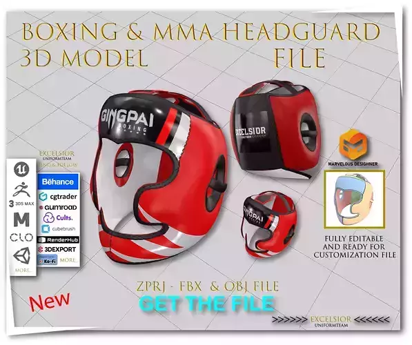 Boxing AND MMA Headguard 3D Model