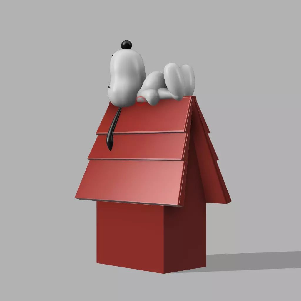 Snoopy and Dog House 3D print model_2