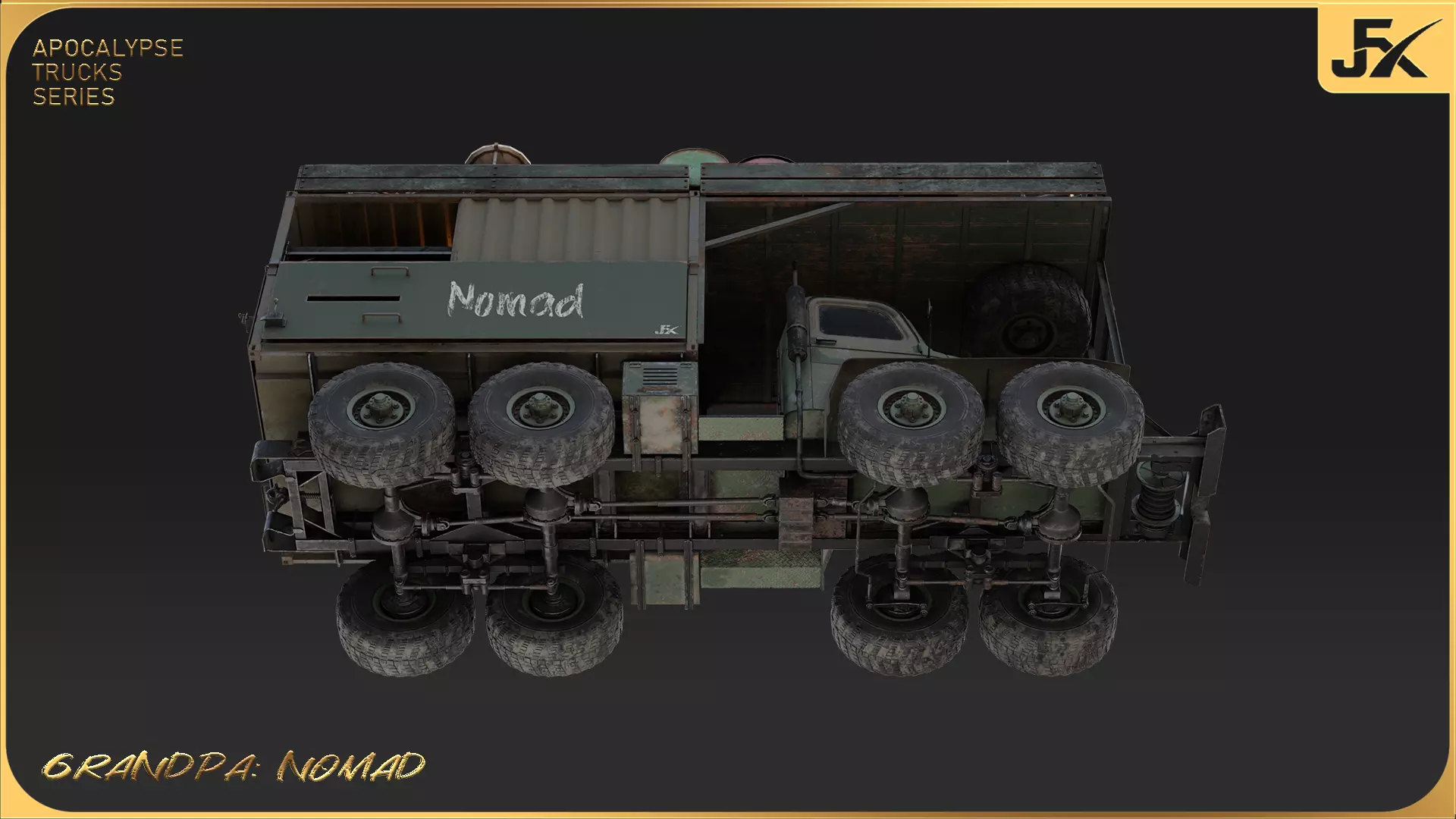PBR-GrandPa Nomad-PostApocalyptic Truck Low-poly 3D model_24