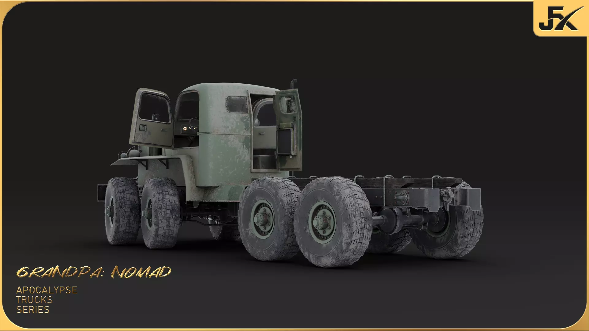PBR-GrandPa Nomad-PostApocalyptic Truck Low-poly 3D model_22