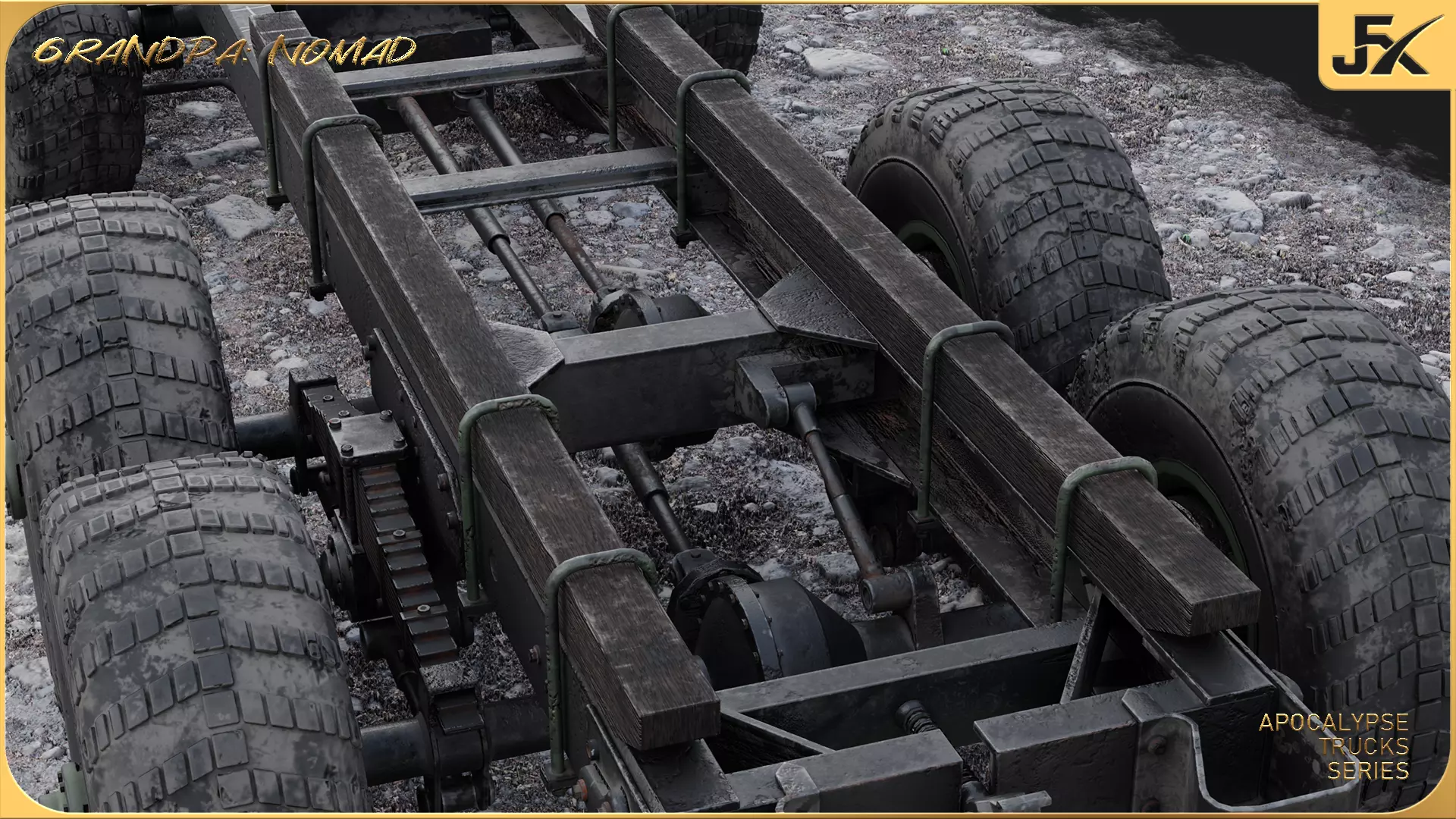 PBR-GrandPa Nomad-PostApocalyptic Truck Low-poly 3D model_16