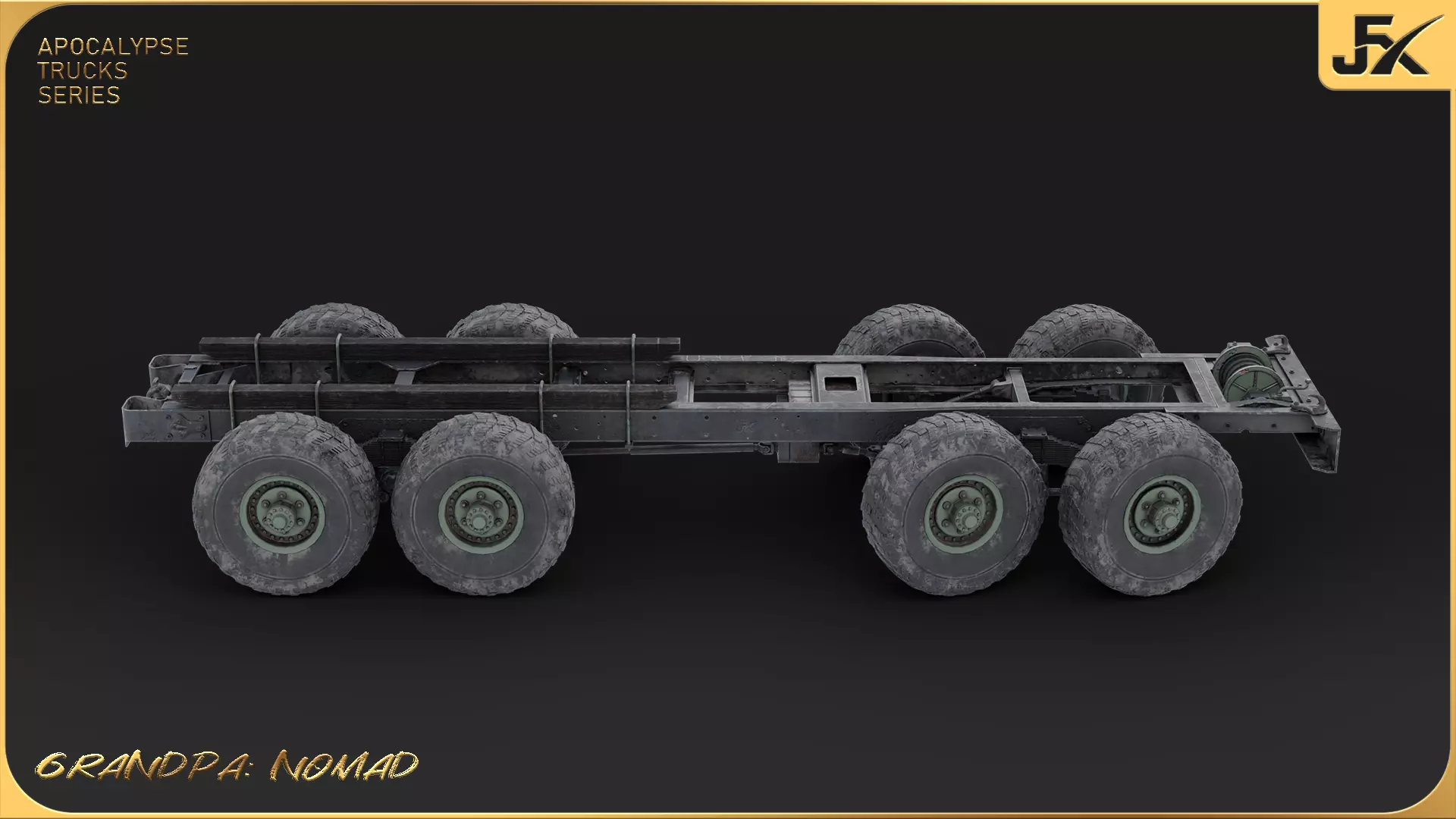 PBR-GrandPa Nomad-PostApocalyptic Truck Low-poly 3D model_18