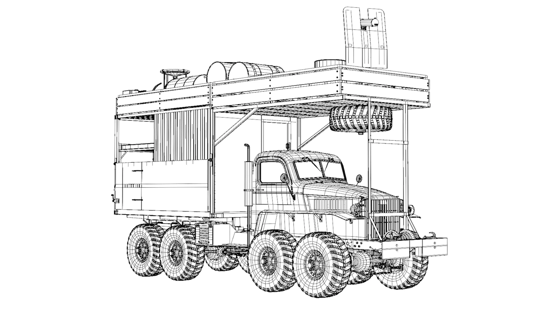 PBR-GrandPa Nomad-PostApocalyptic Truck Low-poly 3D model_41