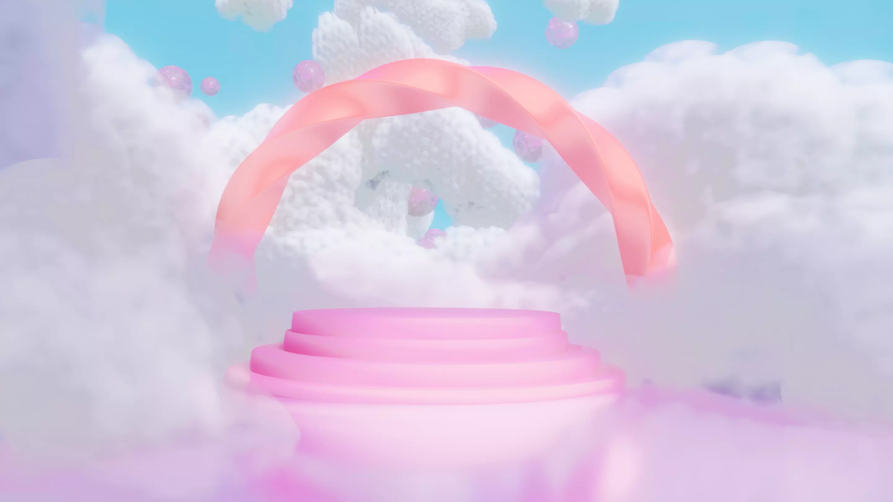 Dreamy Pink Portal  Stylized 3D Scene Blender FBX GLB  OBJ Low-poly 3D model_0
