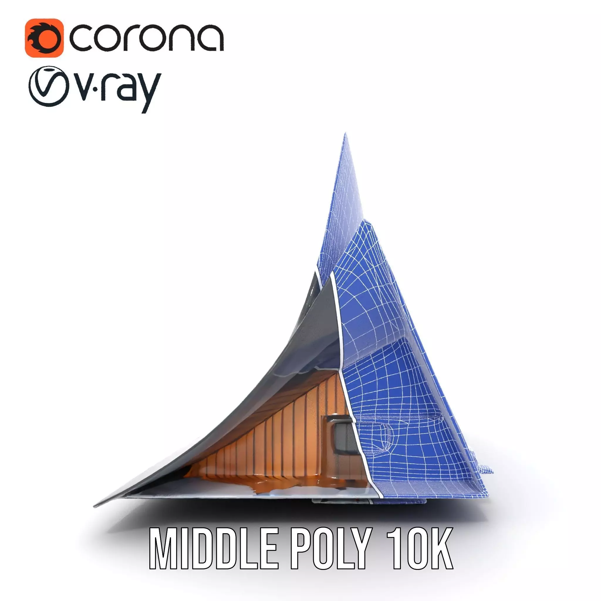 Futuristic Glass Building model pack Low-poly 3D model_24