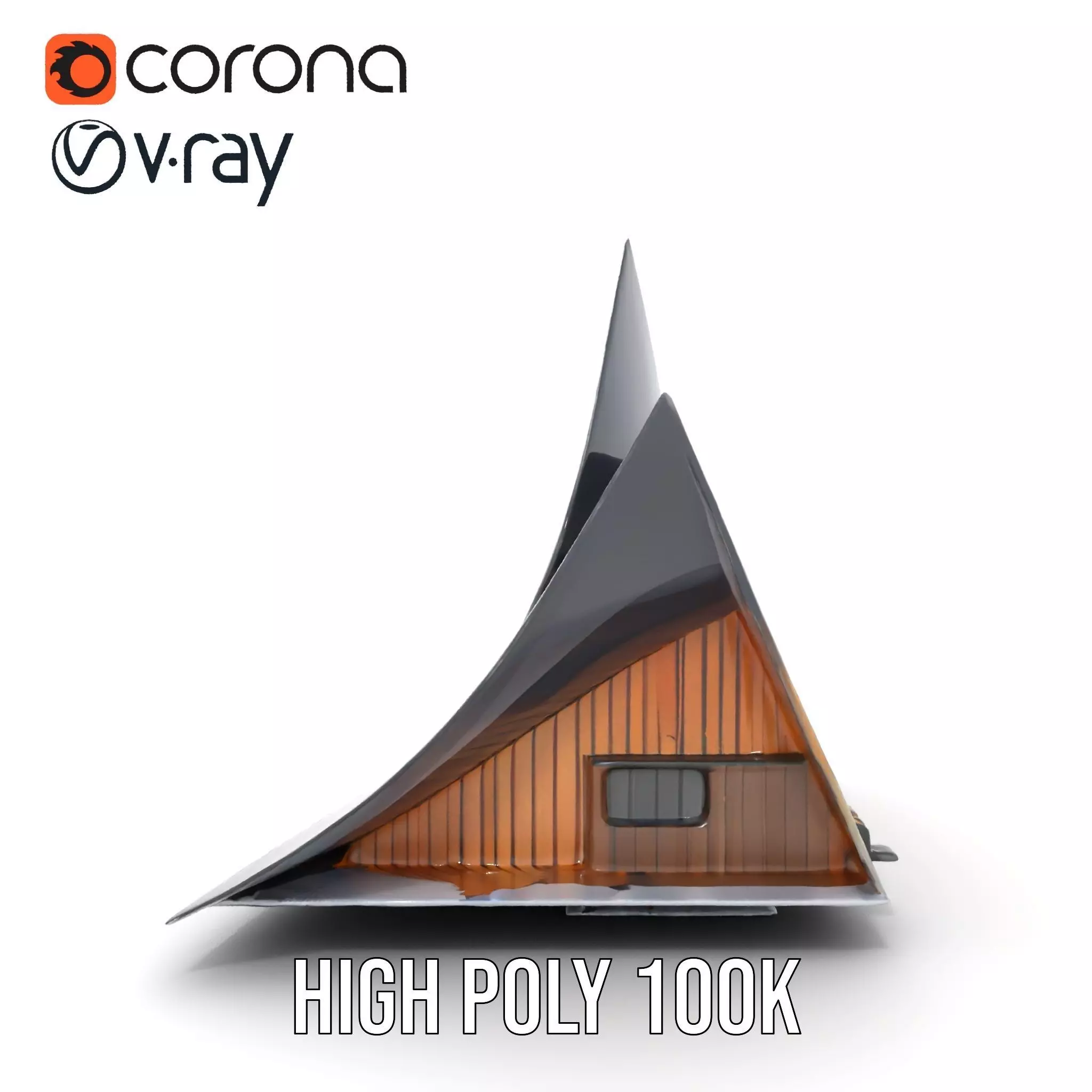 Futuristic Glass Building model pack Low-poly 3D model_20