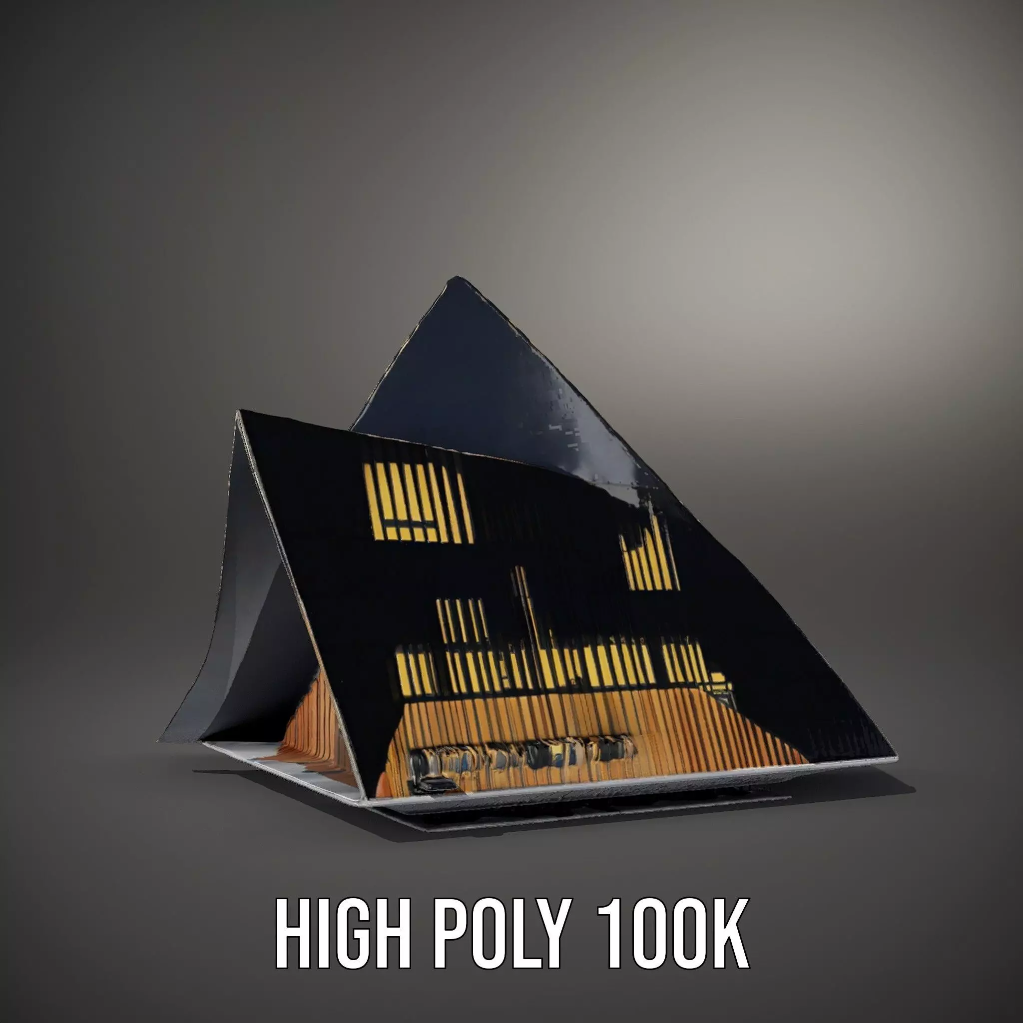 Futuristic Glass Building model pack Low-poly 3D model_8