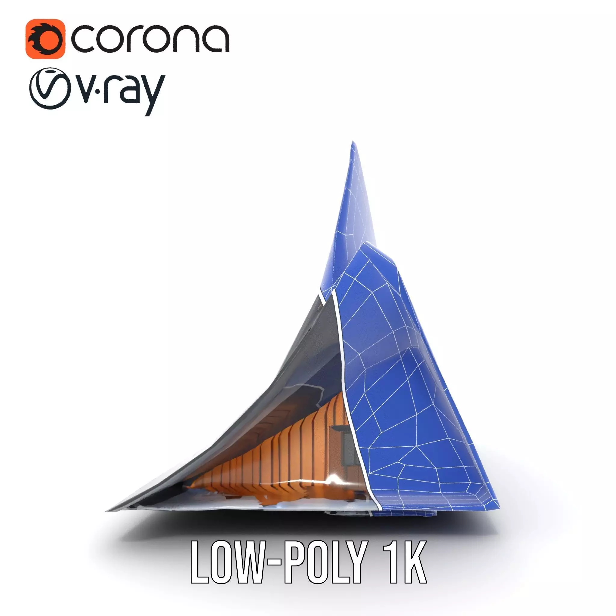 Futuristic Glass Building model pack Low-poly 3D model_25