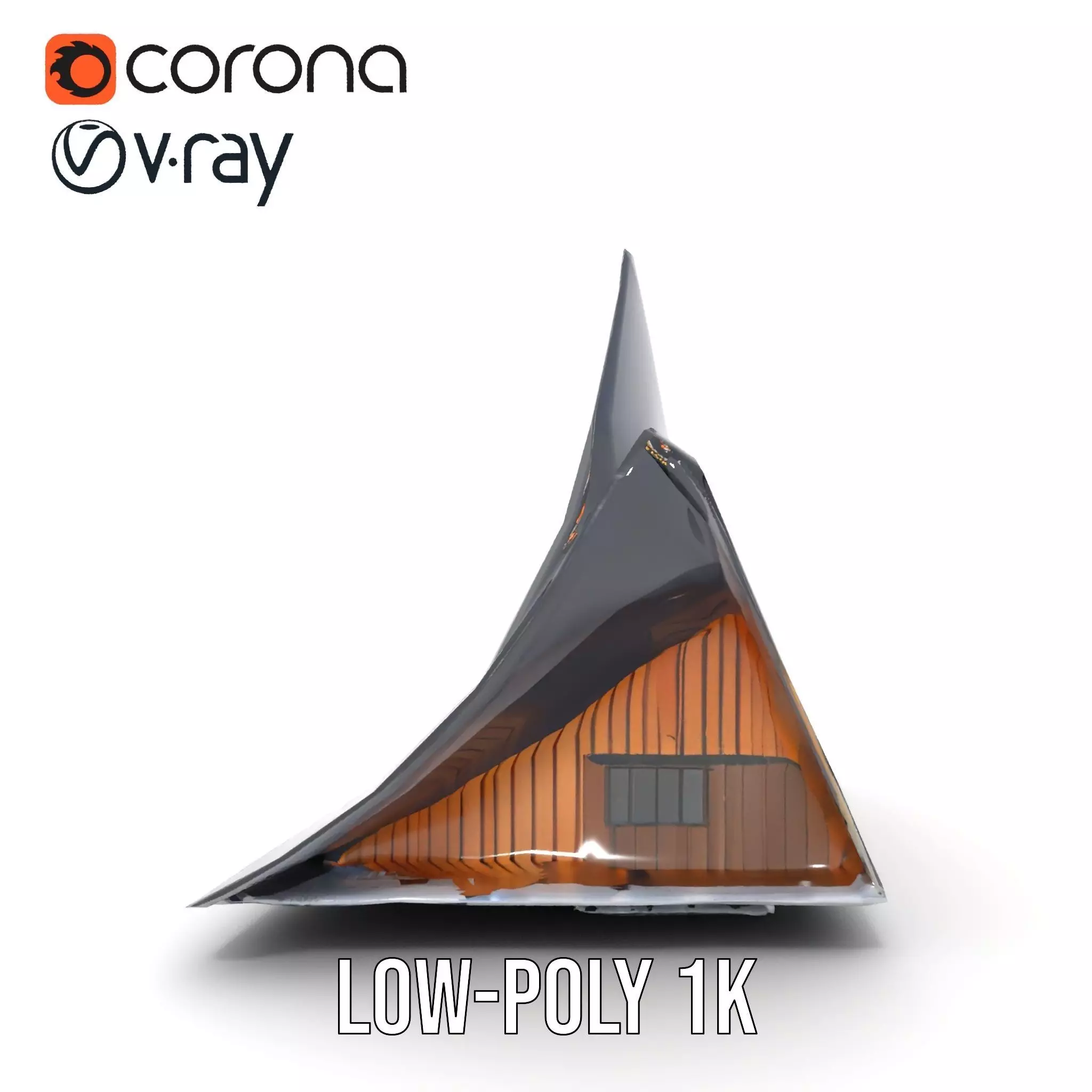 Futuristic Glass Building model pack Low-poly 3D model_14