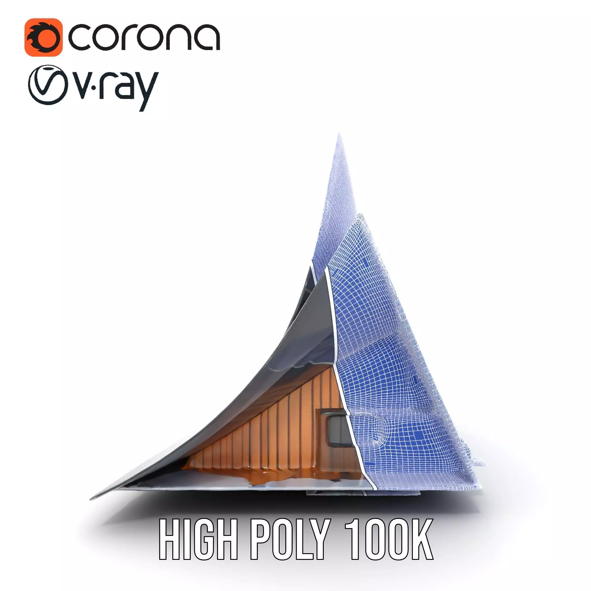 Futuristic Glass Building model pack Low-poly 3D model_32