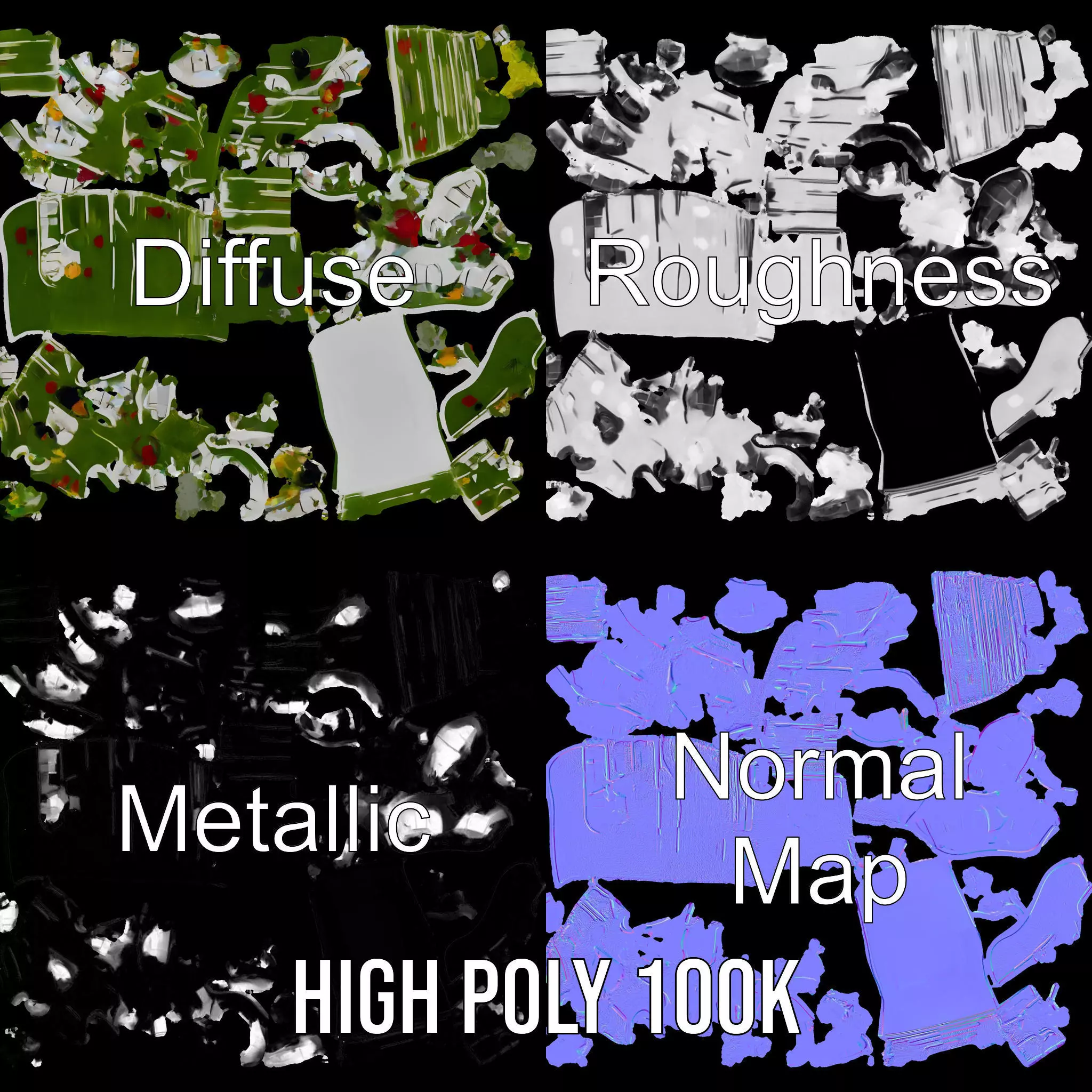 Floral Urban Oasis model pack Low-poly 3D model_3