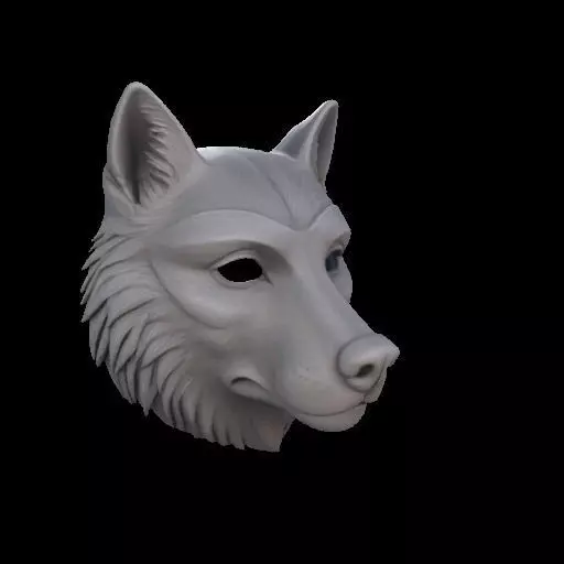 Realistic Wolf Mask 3D print model_24