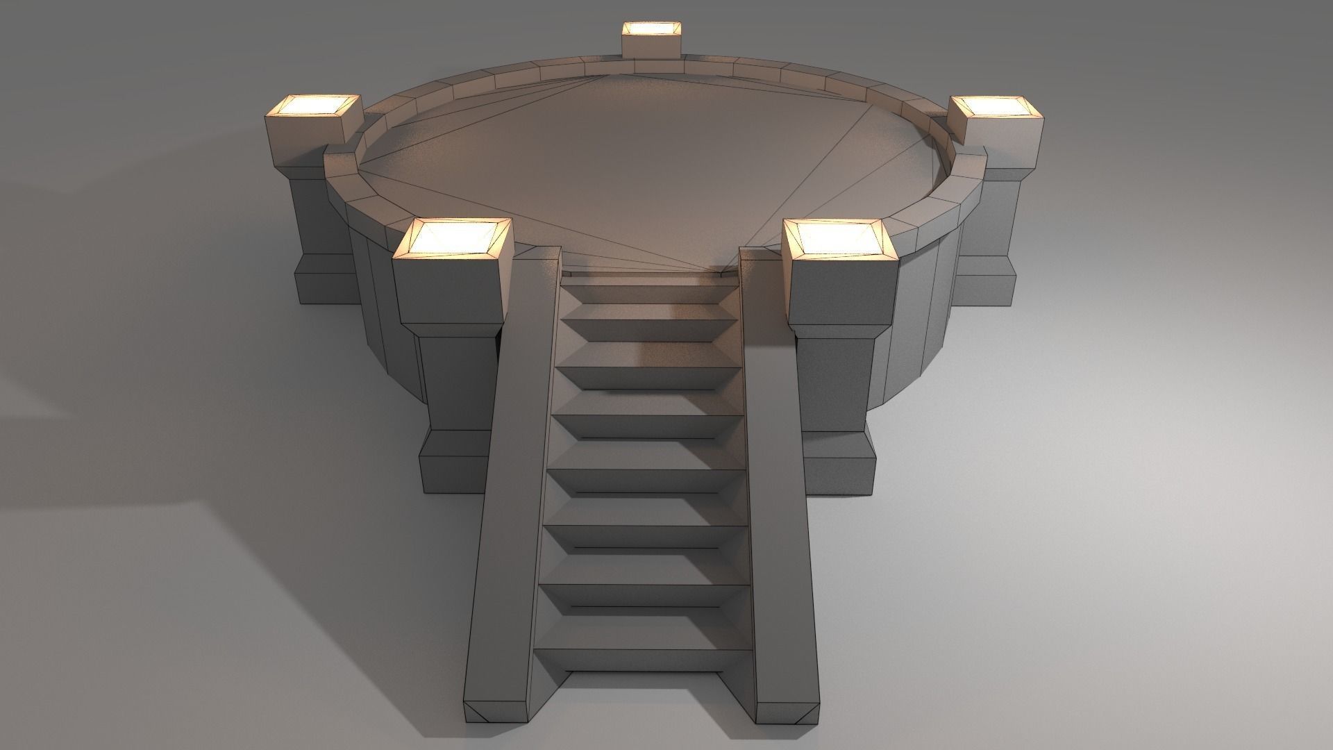 Medieval Shrine Low-poly 3D model_4