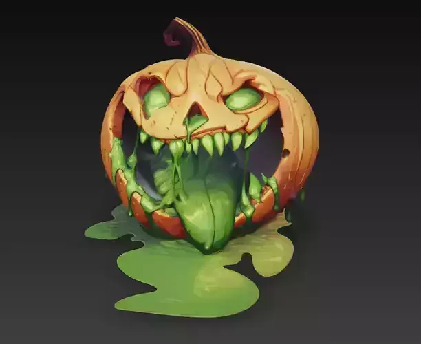 Cursed Pumpkin - Stylized Halloween Monster 3D print model