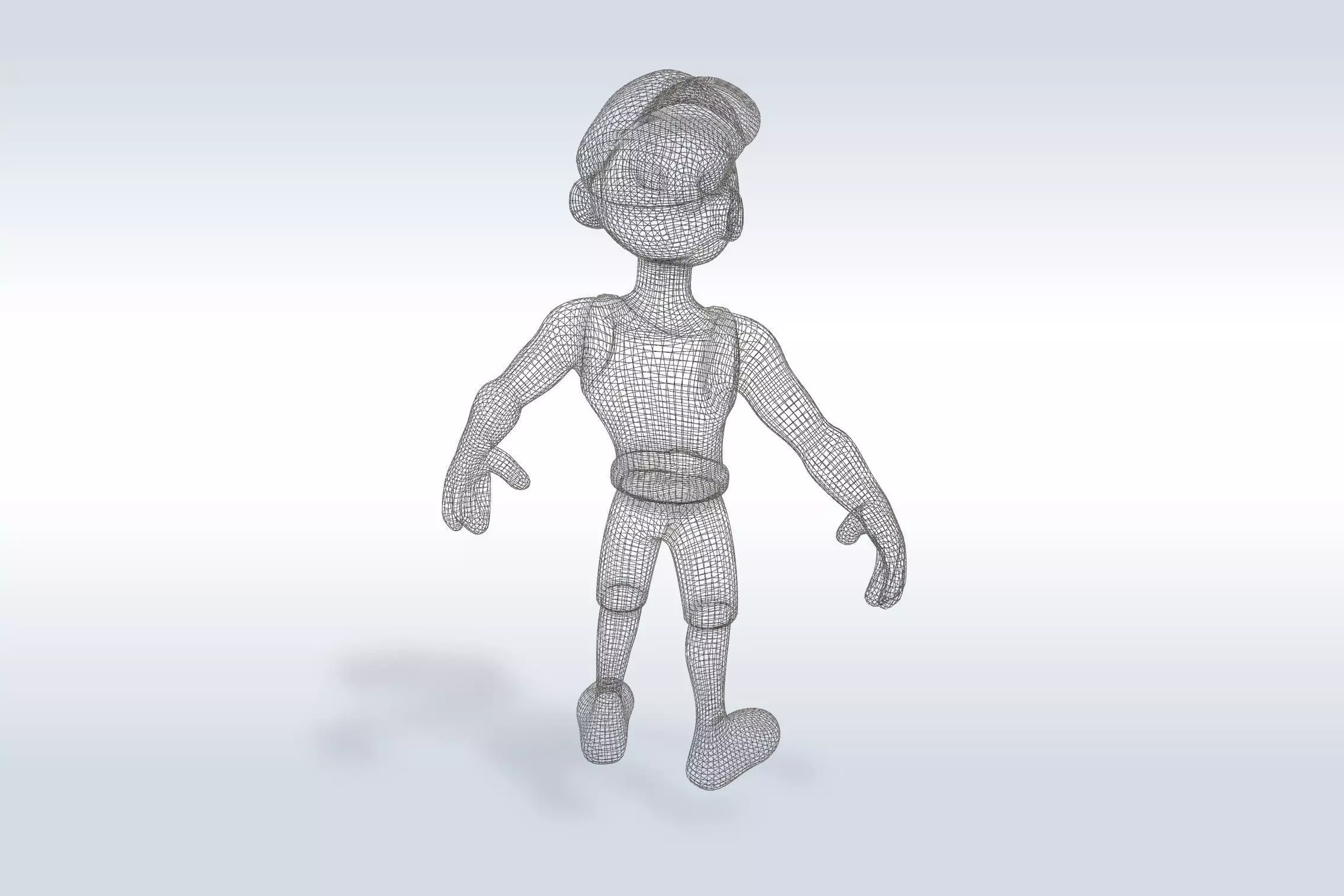 3D Cartoon character t pose muscle strong man sport gym Low-poly 3D model_9