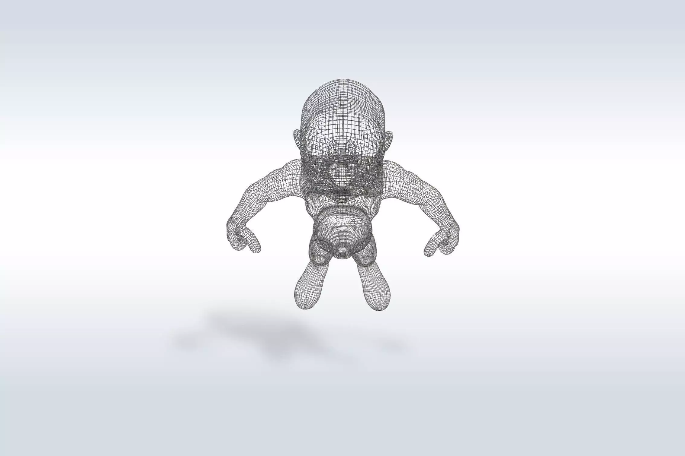 3D Cartoon character t pose muscle strong man sport gym Low-poly 3D model_7