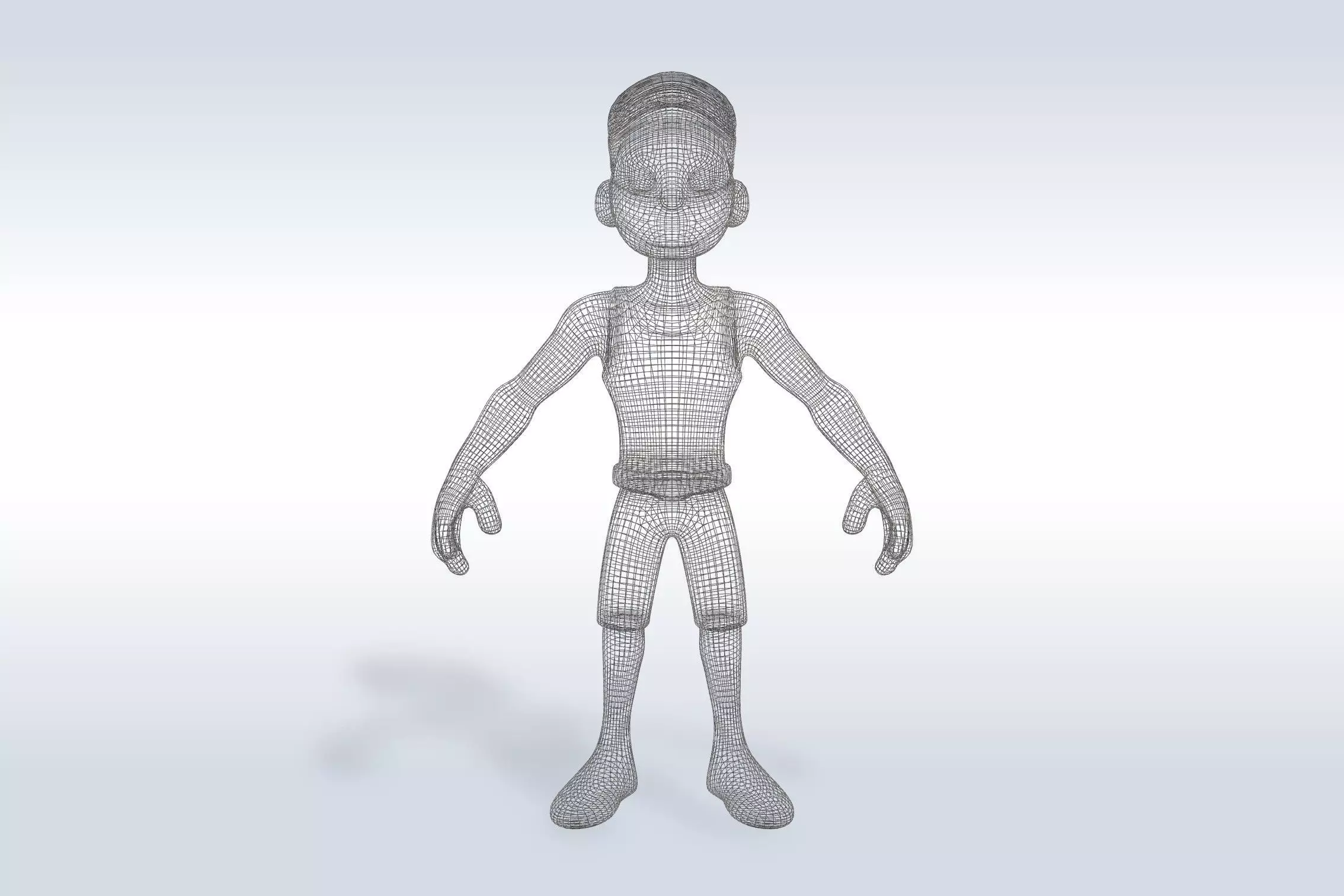 3D Cartoon character t pose muscle strong man sport gym Low-poly 3D model_1