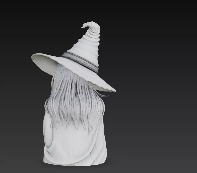 Stylized Witch Skeleton - Halloween 3D Model 3D print model_5