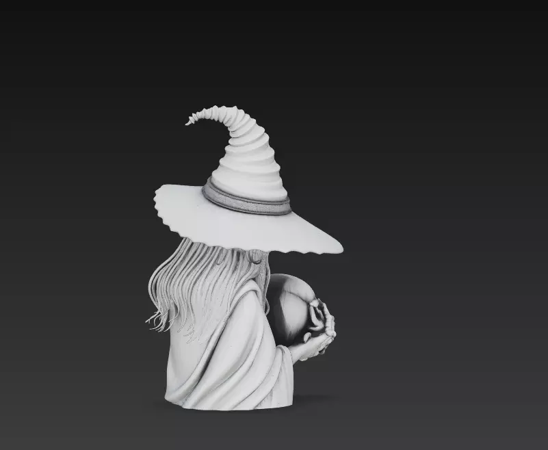 Stylized Witch Skeleton - Halloween 3D Model 3D print model_4