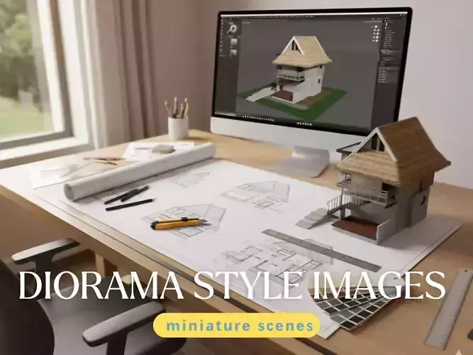 Tropical Stilt Cabin Eco Wooden House with Nipa Roof 3D model 3
