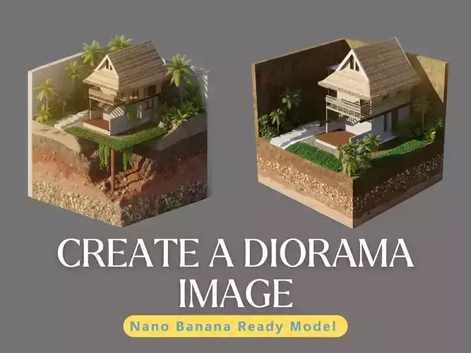Tropical Stilt Cabin Eco Wooden House with Nipa Roof 3D model 7