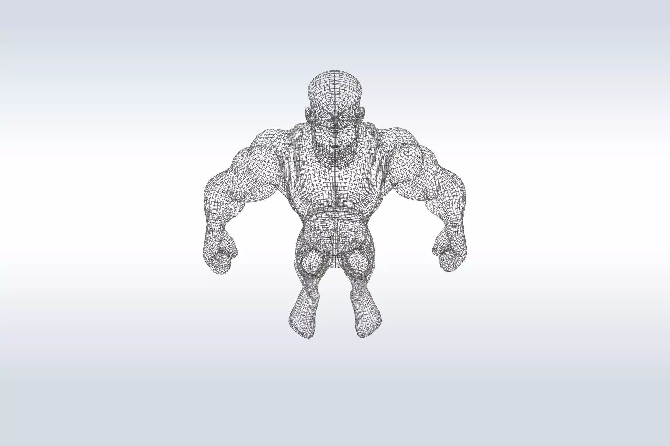 3D Cartoon character t pose muscle strong man sport gym 3D model_7
