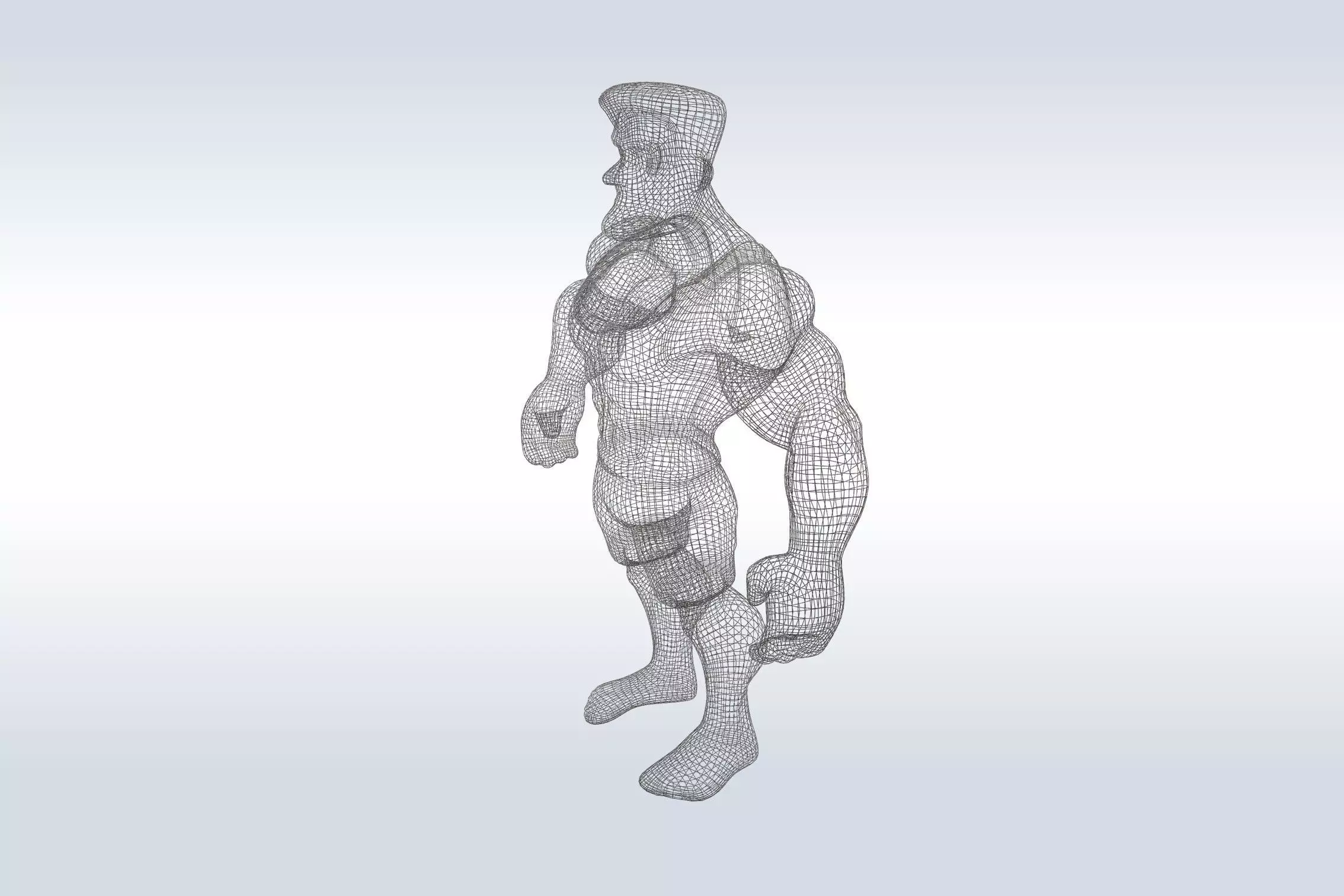 3D Cartoon character t pose muscle strong man sport gym 3D model_5