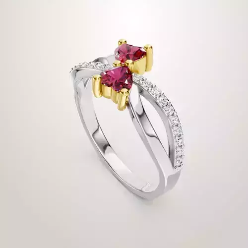 Heart Shaped Two Stone Engagement Ring  21