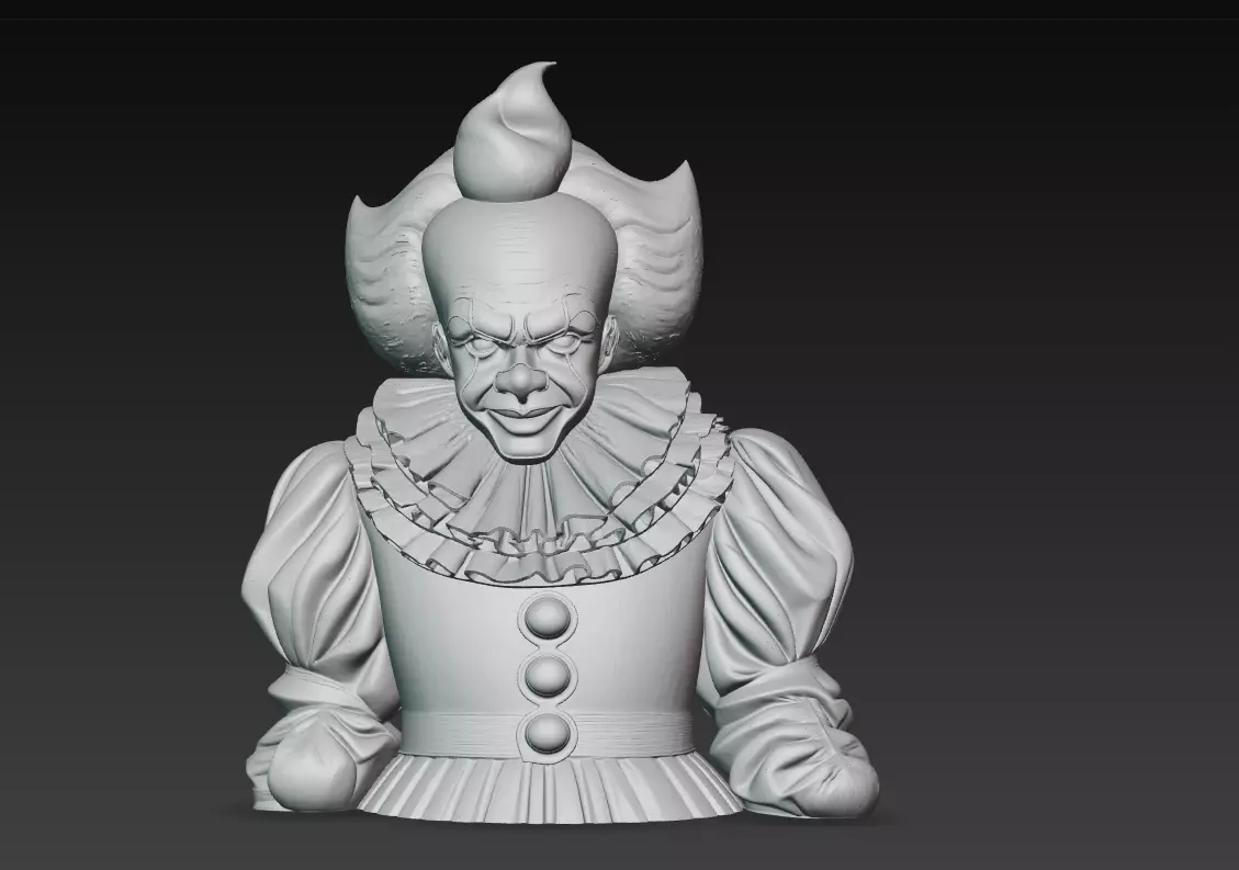 Creepy Clown Bust - Stylized Horror 3D Model 3D print model_8