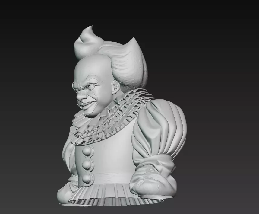 Creepy Clown Bust - Stylized Horror 3D Model 3D print model_9