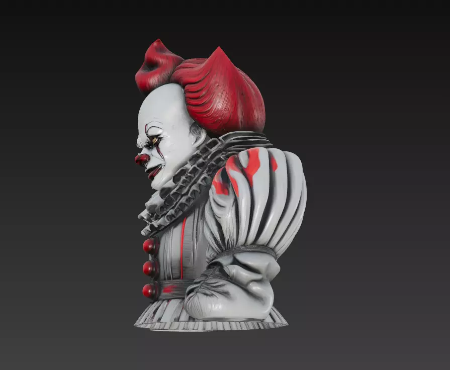 Creepy Clown Bust - Stylized Horror 3D Model 3D print model_4
