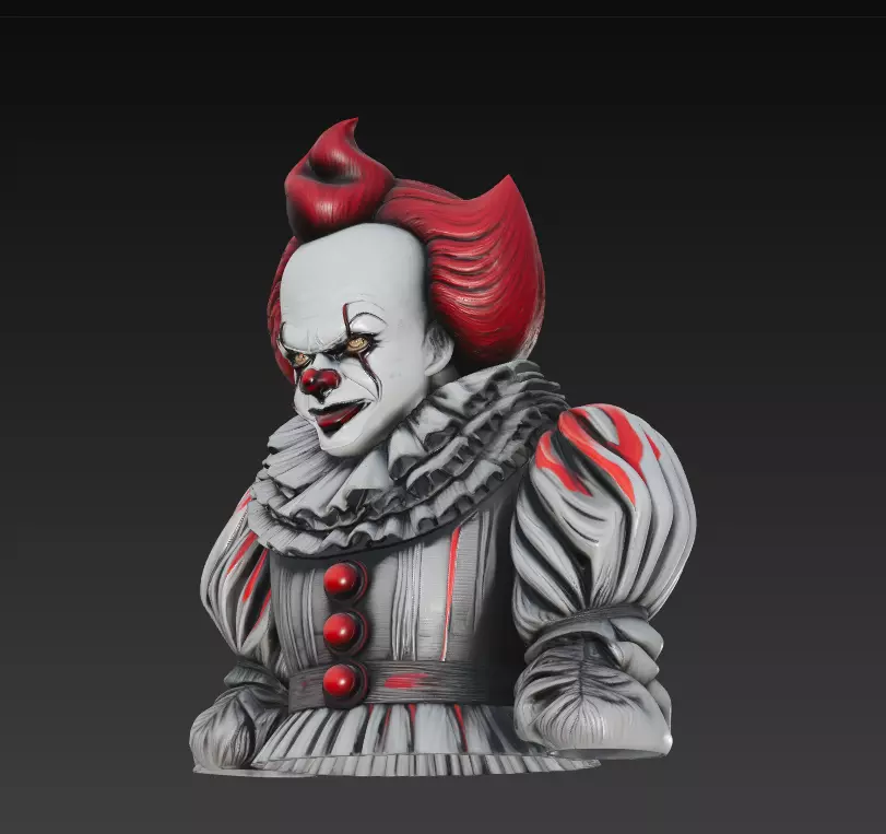 Creepy Clown Bust - Stylized Horror 3D Model 3D print model_1